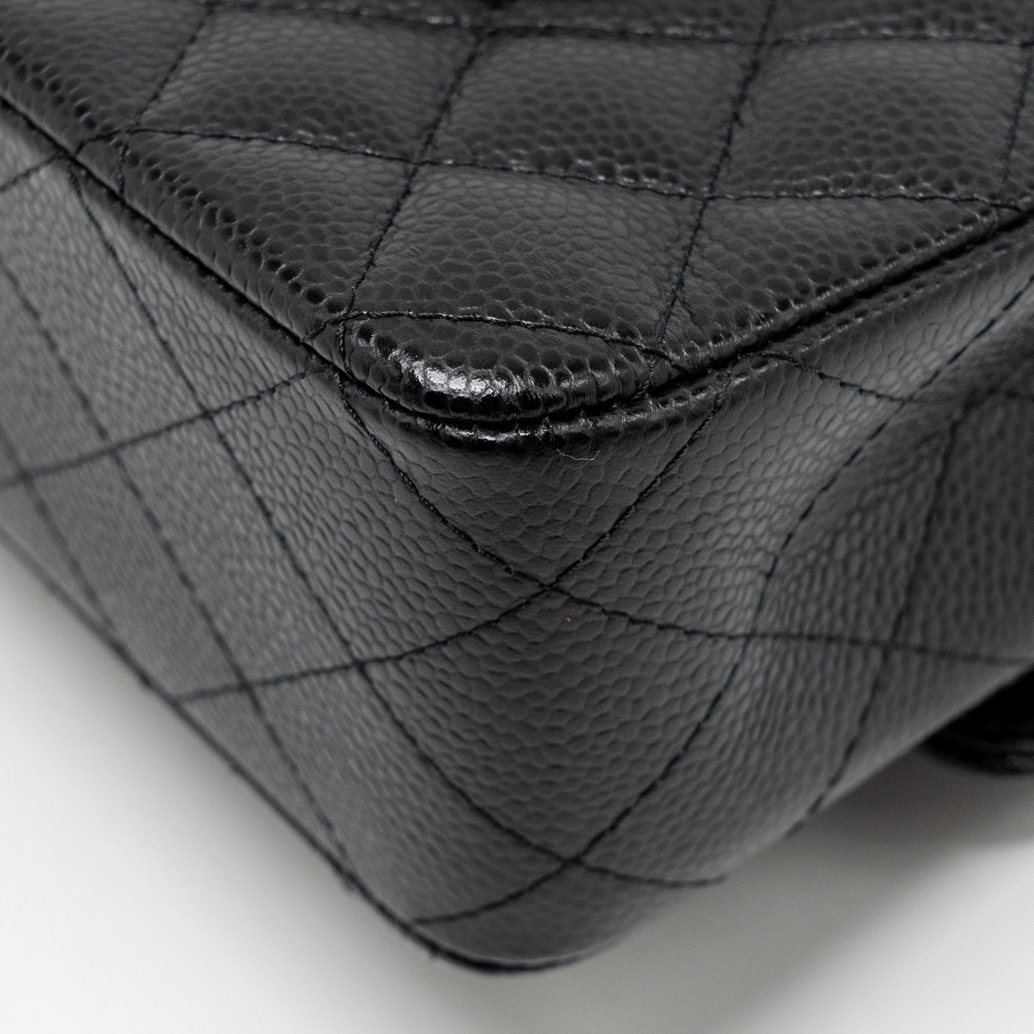 CHANEL MEDIUM CLASSIC DOUBLE FLAP BAG CAVIAR BLACK SHW