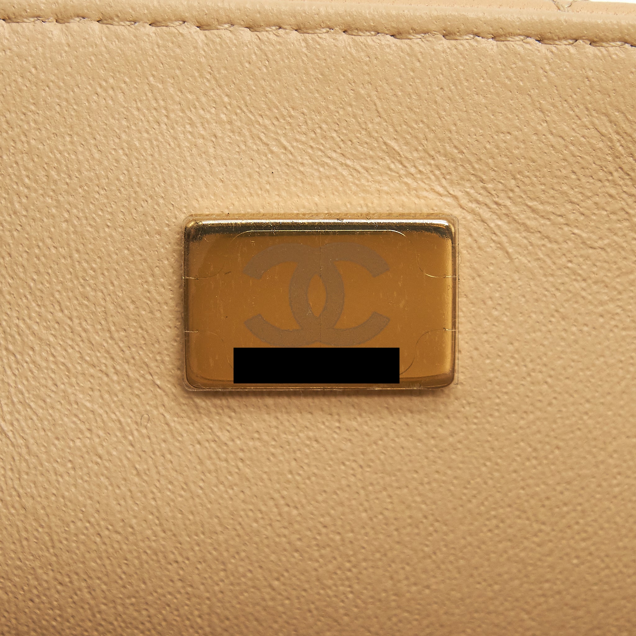CHANEL MINI RECTANGULAR LAMBSKIN LIGHT BEIGE LGHW(MICROCHIP)