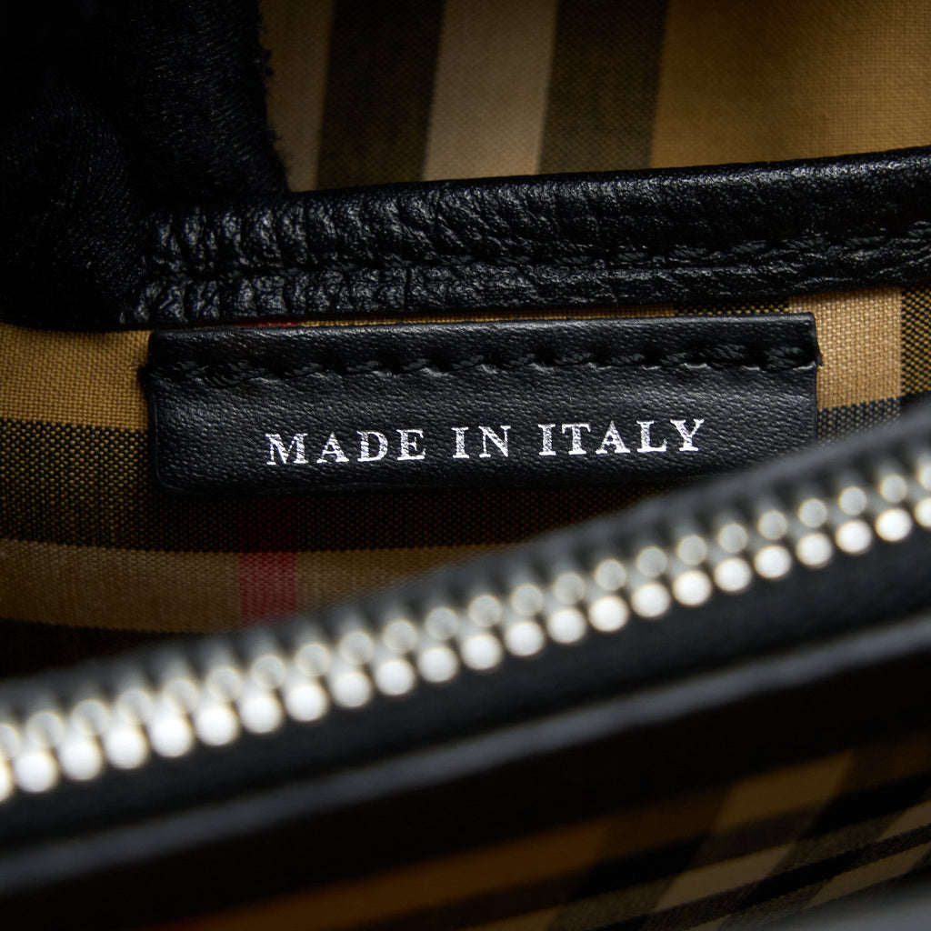 BURBERRY THE MEDIUM BANNER BAG CALFSKIN BLACK/MULTICOLOUR SHW