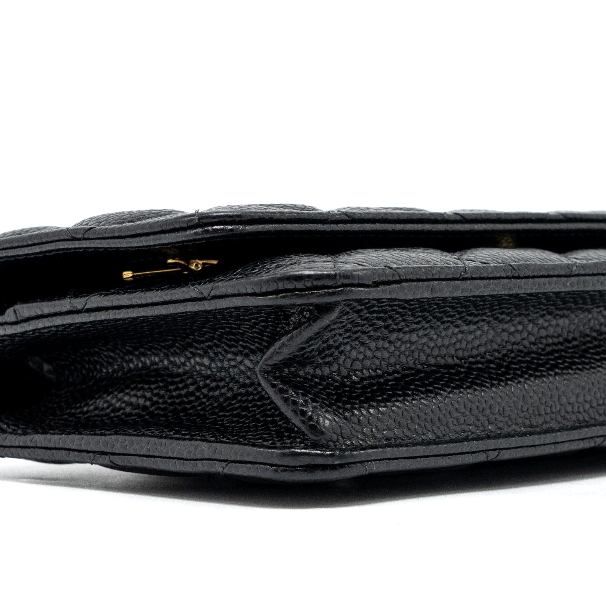 CHANEL CLASSIC WALLET ON CHAIN CAVIAR BLACK GHW