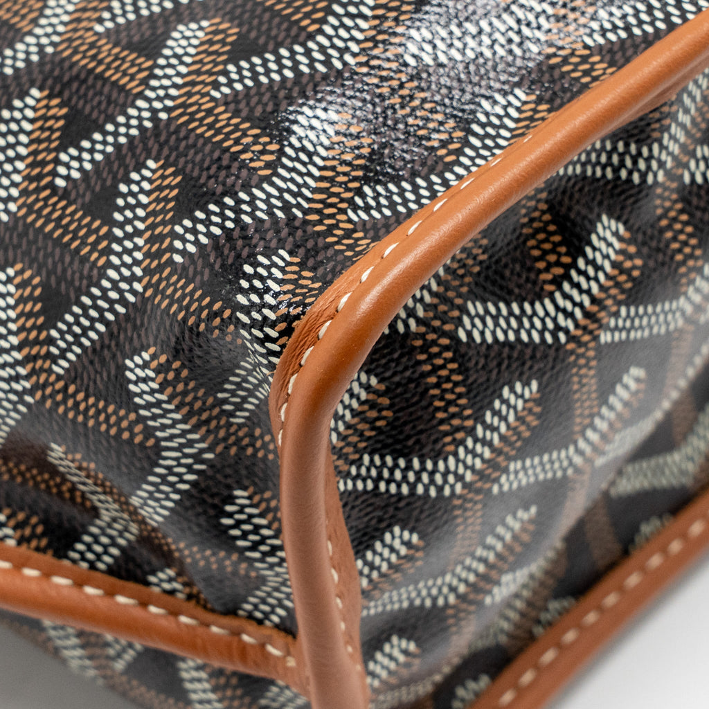 GOYARD MINI ANJOU TOTE BAG GOYARDLINE CANVAS / CALFSKIN TAN SHW