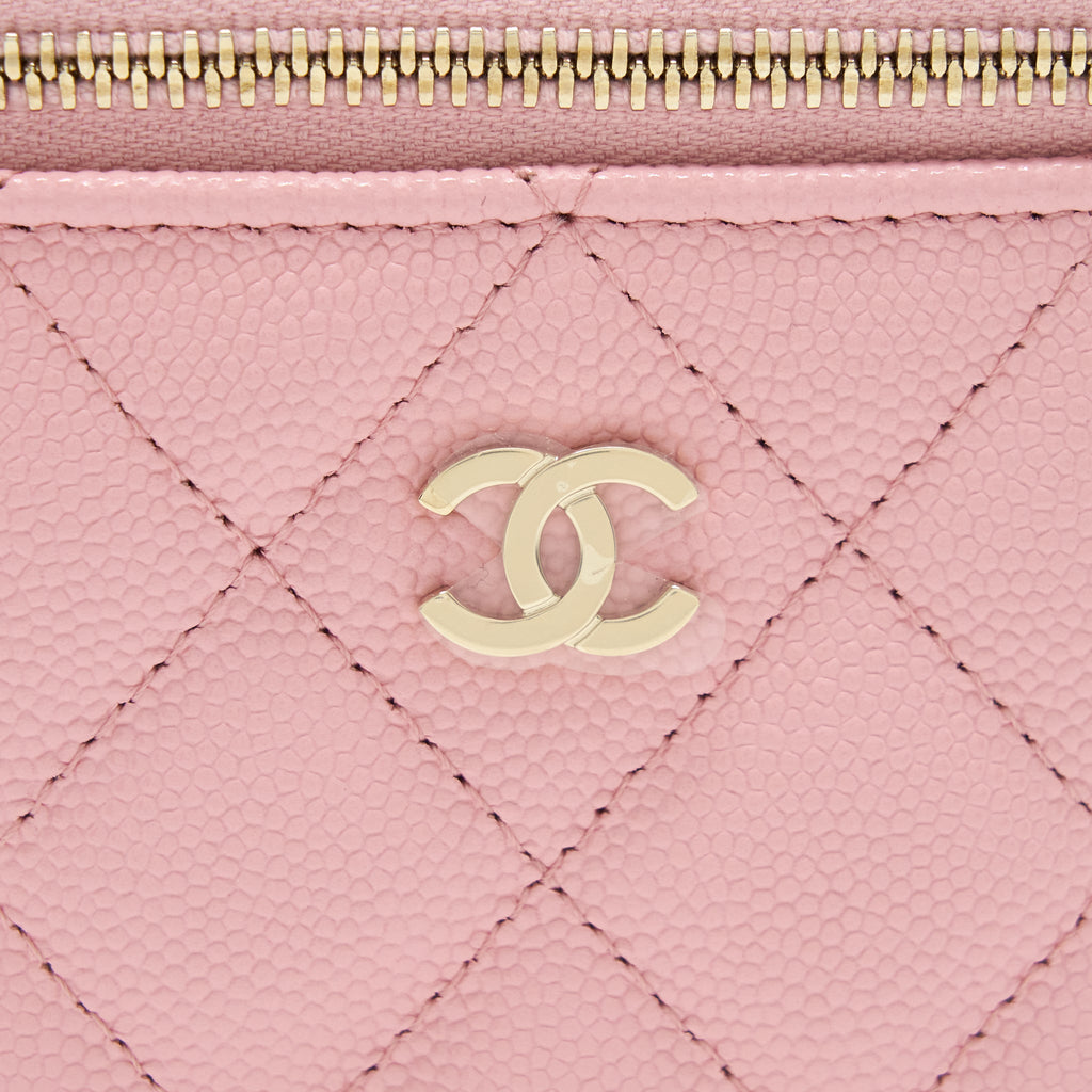 CHANEL 22C MINI VANITY WITH CHAIN CAVIAR PINK LGHW