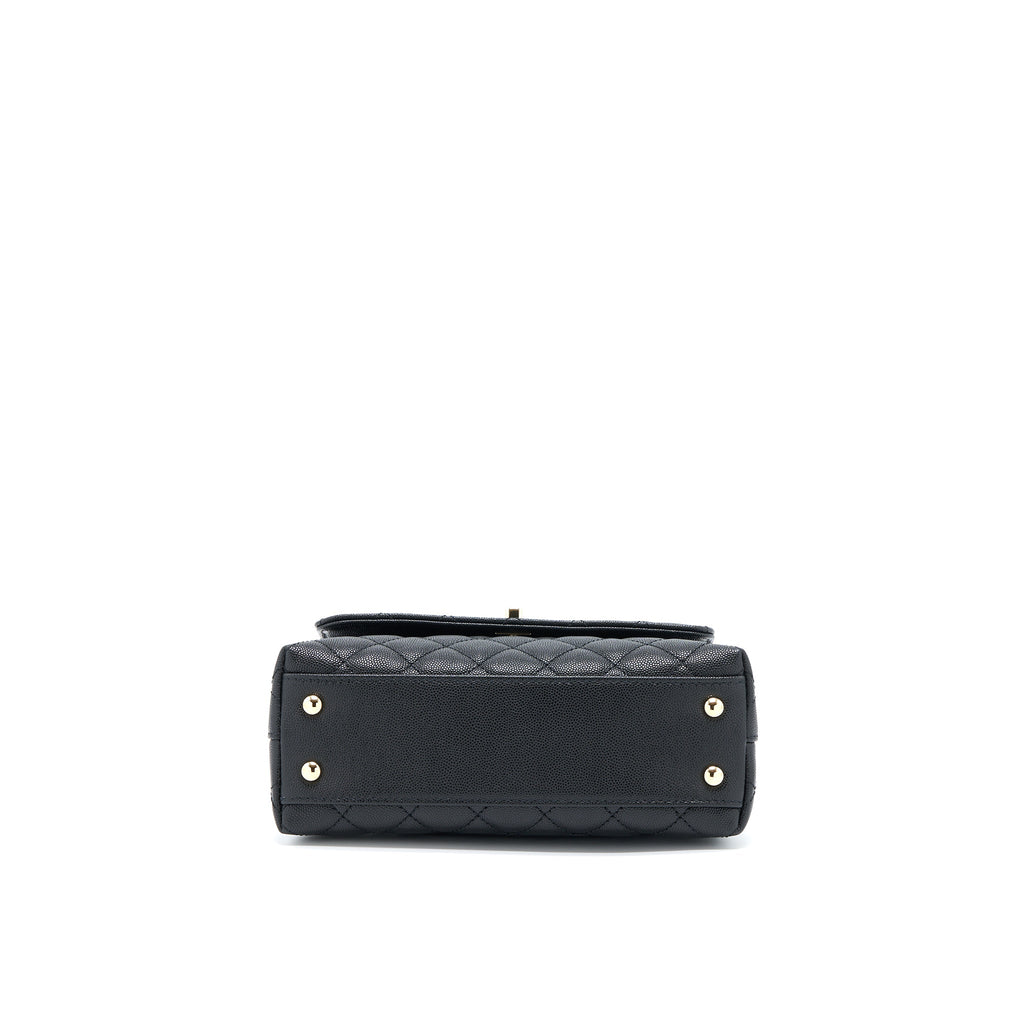 CHANEL SMALL COCO HANDLE FLAP BAG CAVIAR BLACK LGHW (MICROCHIP)