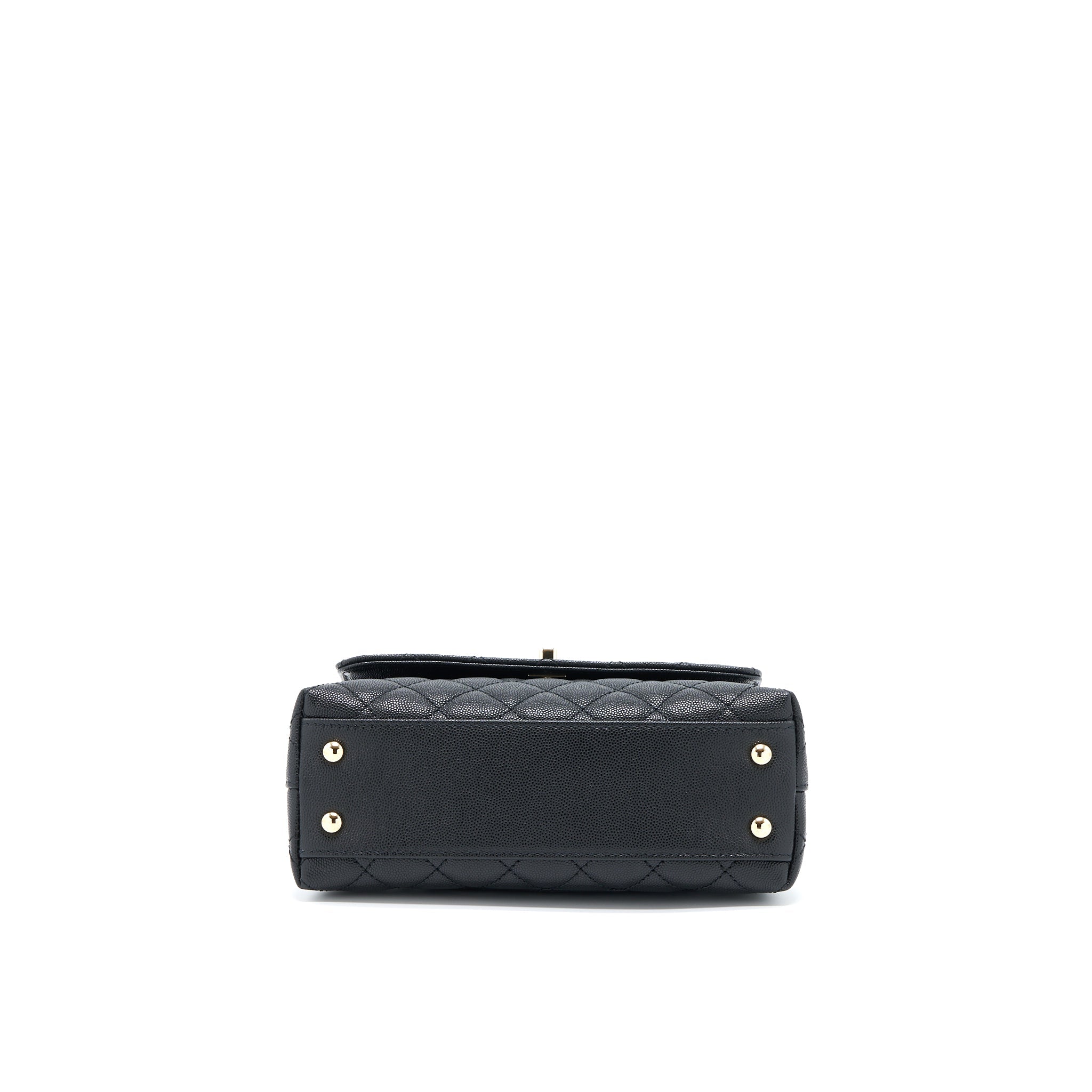CHANEL SMALL COCO HANDLE FLAP BAG CAVIAR BLACK LGHW (MICROCHIP)