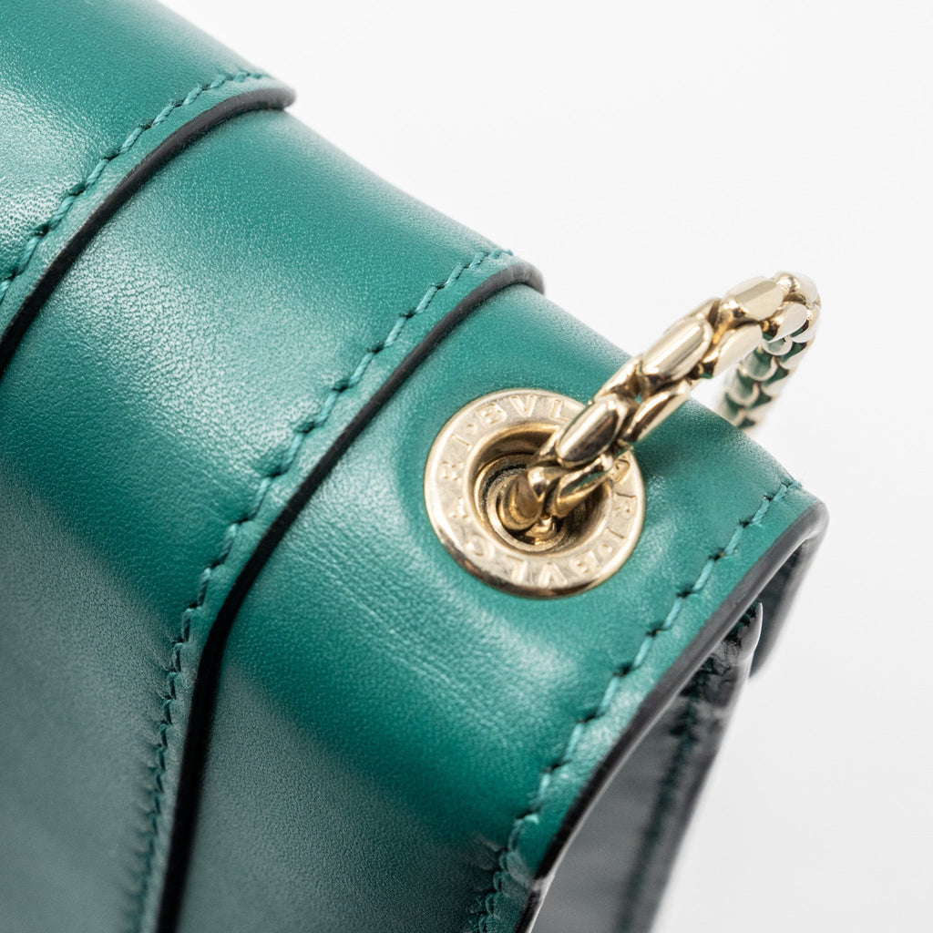 BVLGARI SERPENTI FOREVER CHAIN BAG CALFSKIN GREEN LGHW