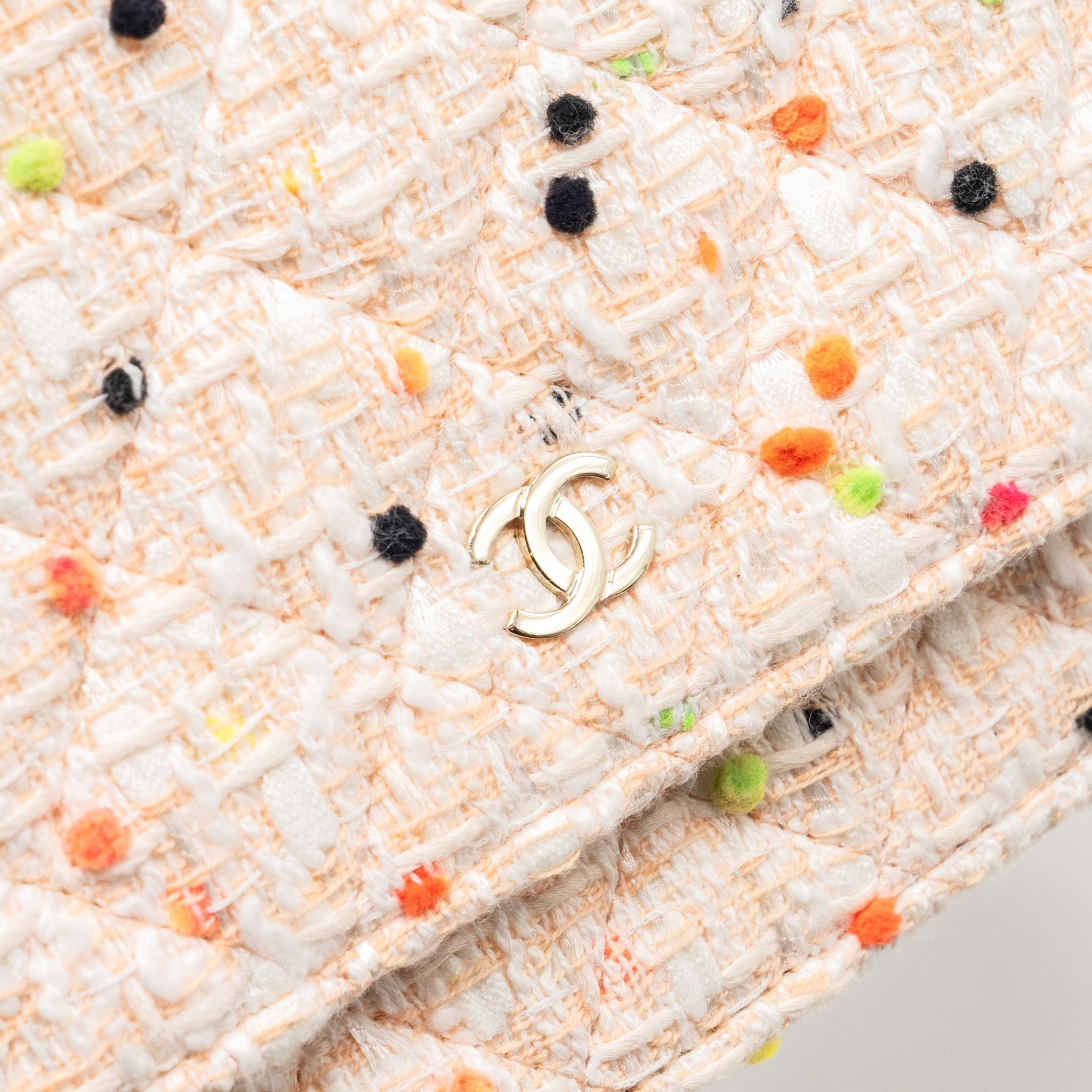 CHANEL 19S WALLET ON CHAIN/O MINI BAG TWEED MULTICOLOUR LGHW