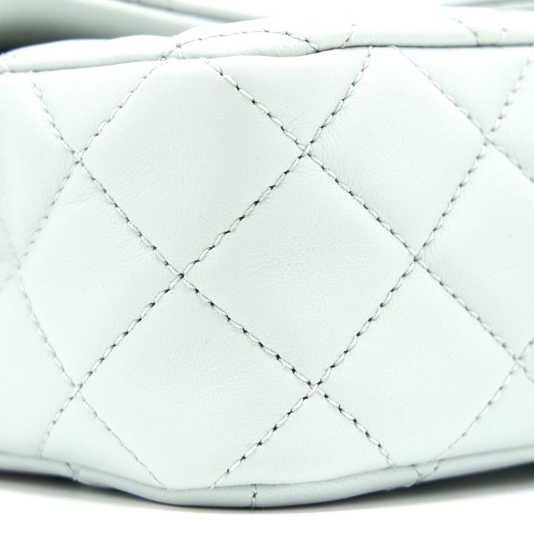 CHANEL 23C PEARL CRUSH MINI RECTANGULAR LAMBSKIN LIGHT GREY BRUSHED GHW (MICROCHIP)