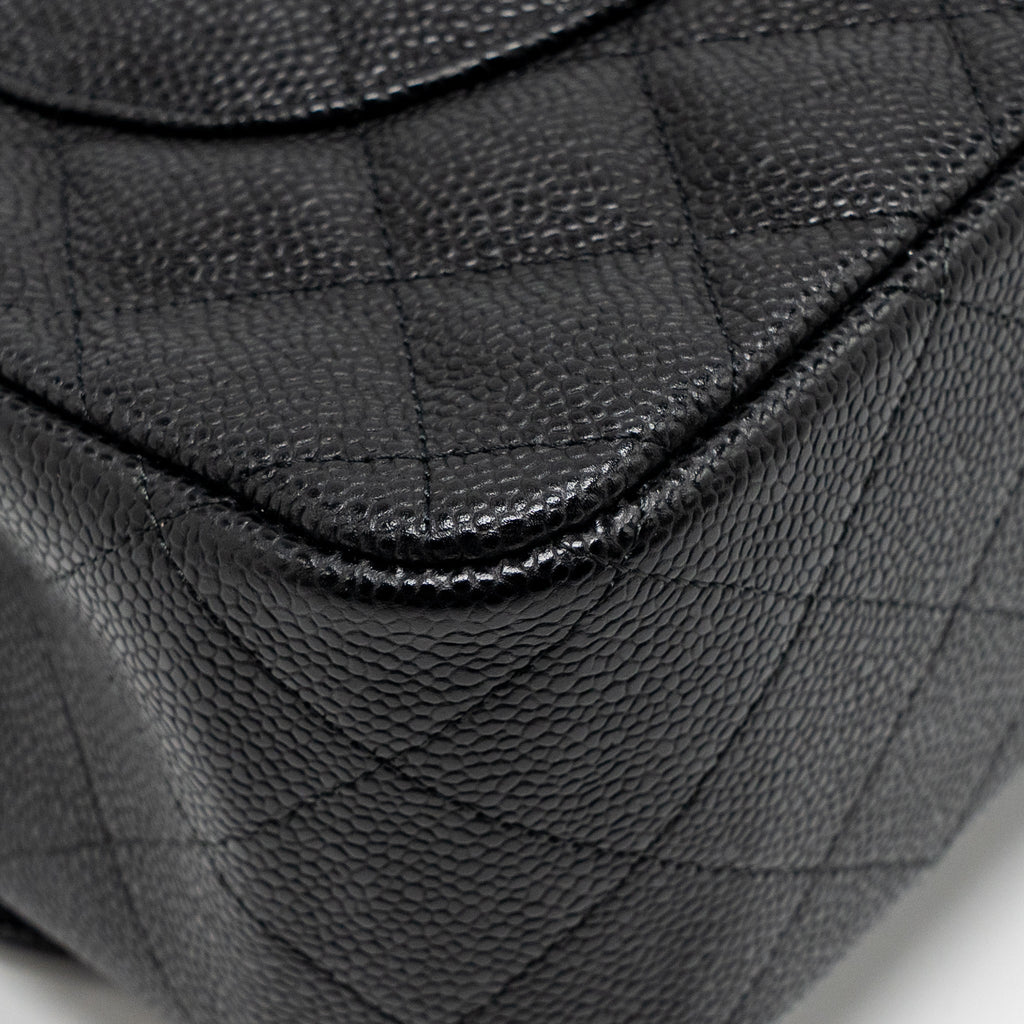 CHANEL JUMBO CLASSIC DOUBLE FLAP BAG CAVIAR BLACK GHW