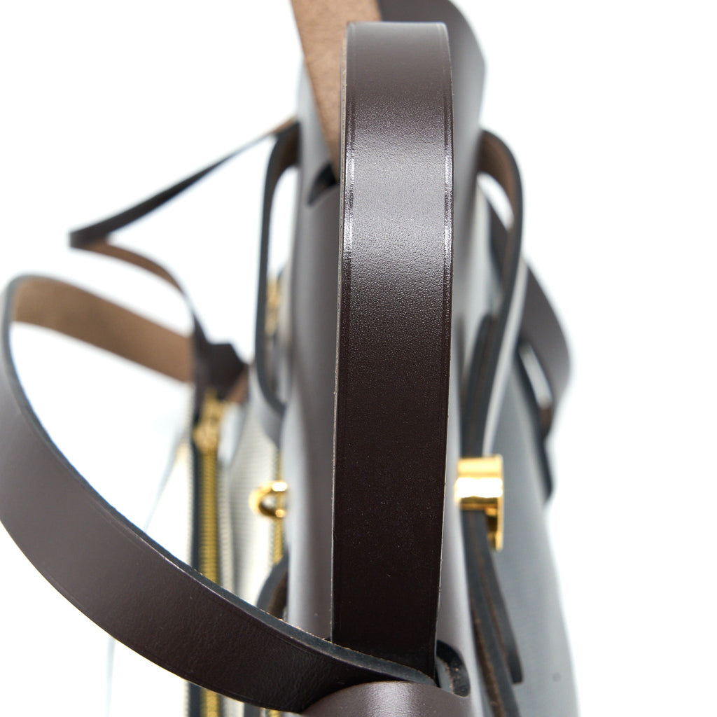 HERMES HERBAG 31 BERLINE CANVAS NOIR/ECRU-NOIR/EBENE GHW