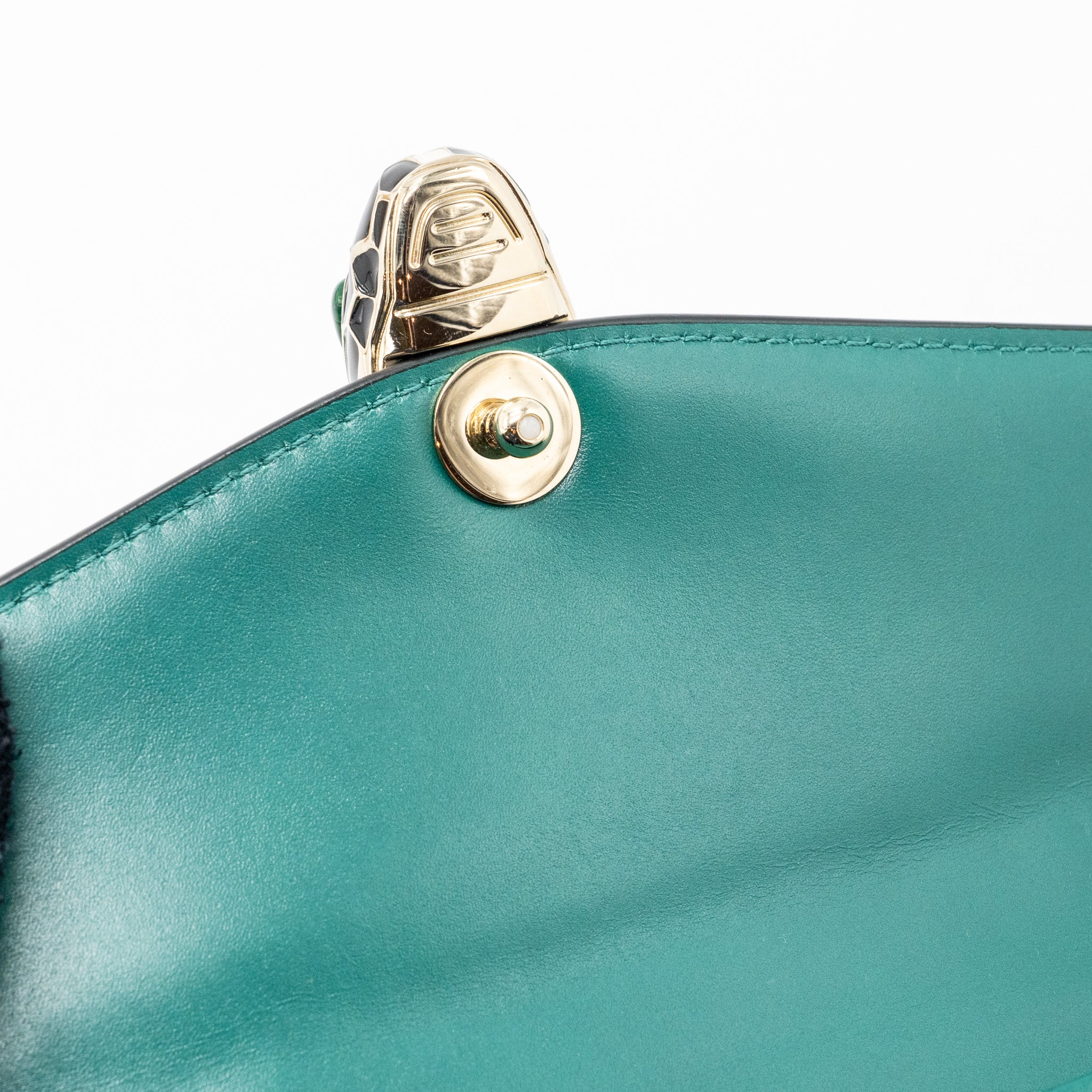 BVLGARI SERPENTI FOREVER CHAIN BAG CALFSKIN GREEN LGHW