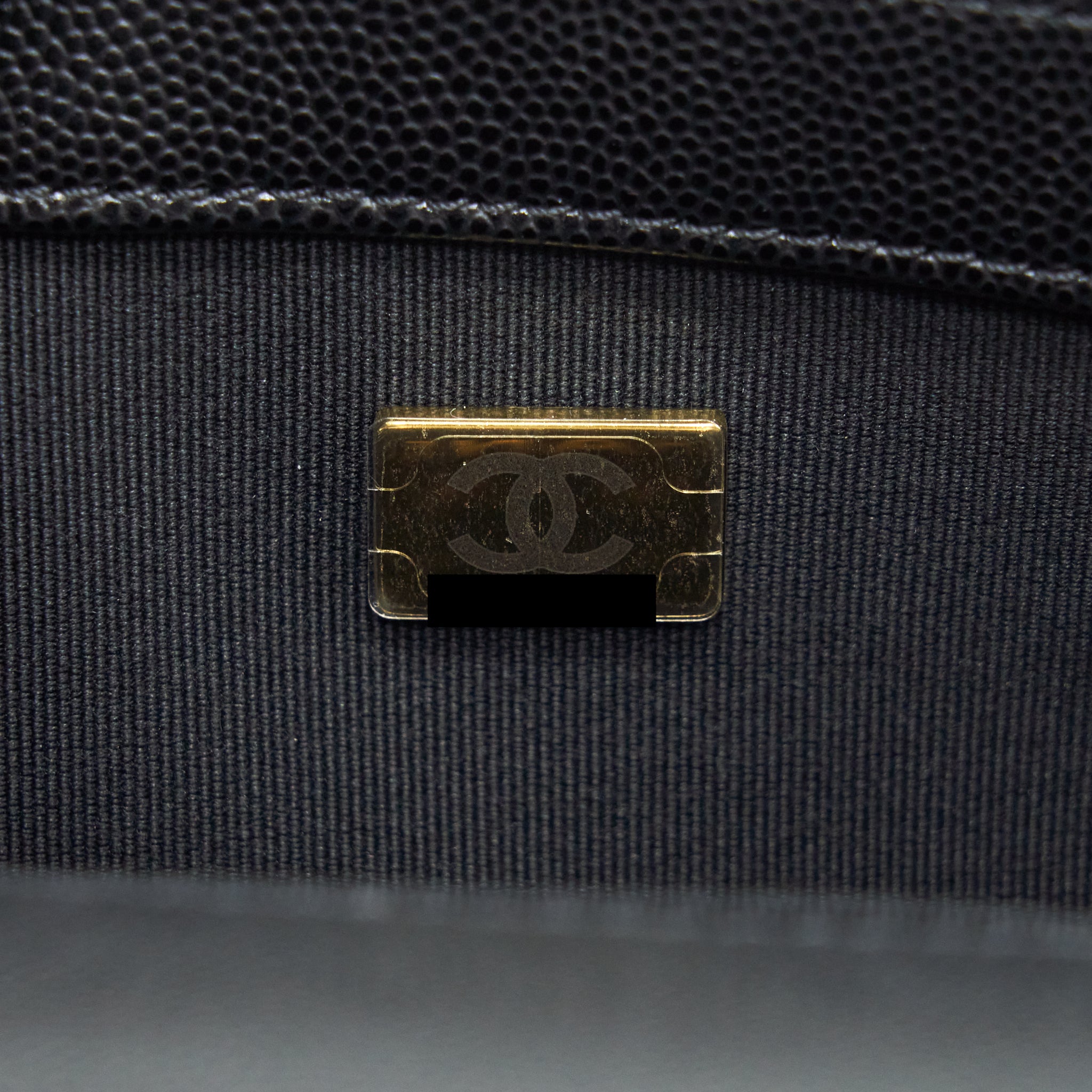 CHANEL SMALL BOY BAG CAVIAR BLACK GHW (MICROCHIP)