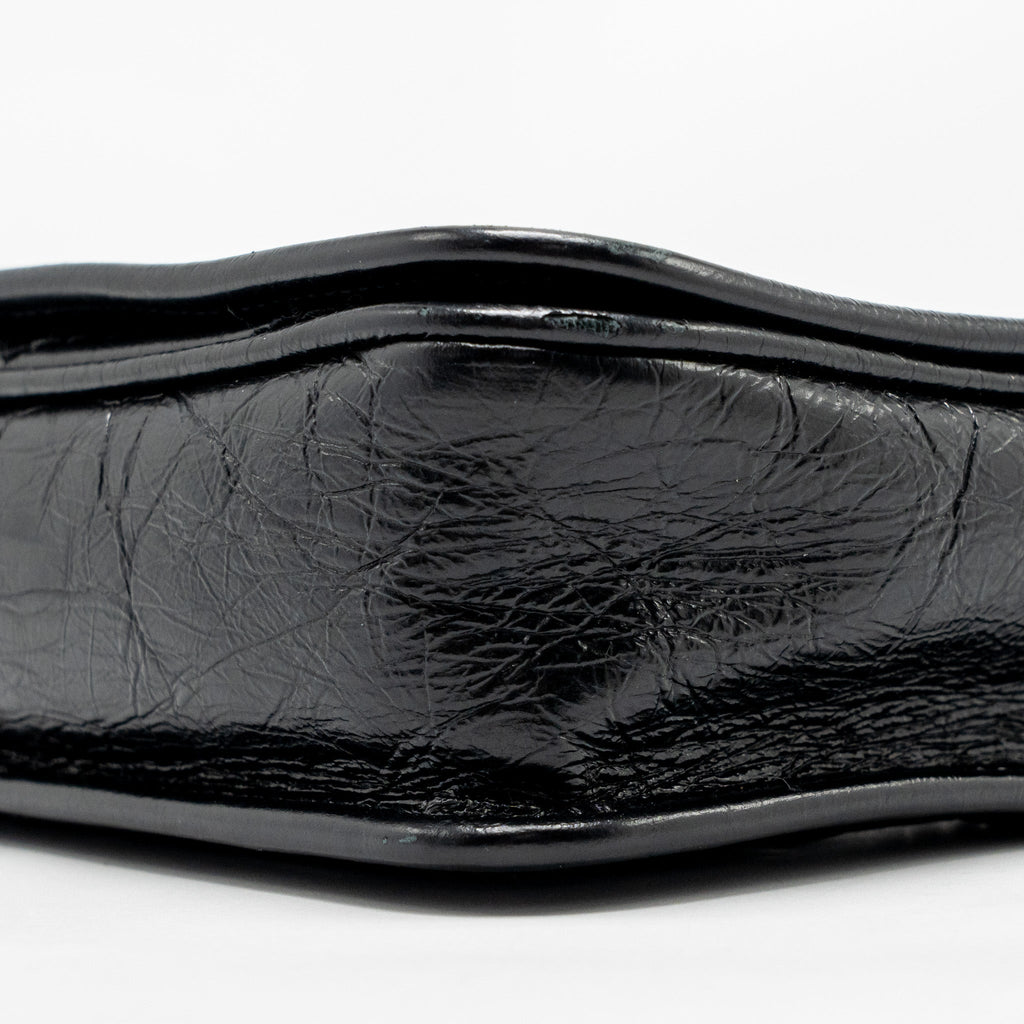 SAINT LAURENT / YSL NIKI CHAIN WALLET CRINKLED CALFSKIN BLACK SHW