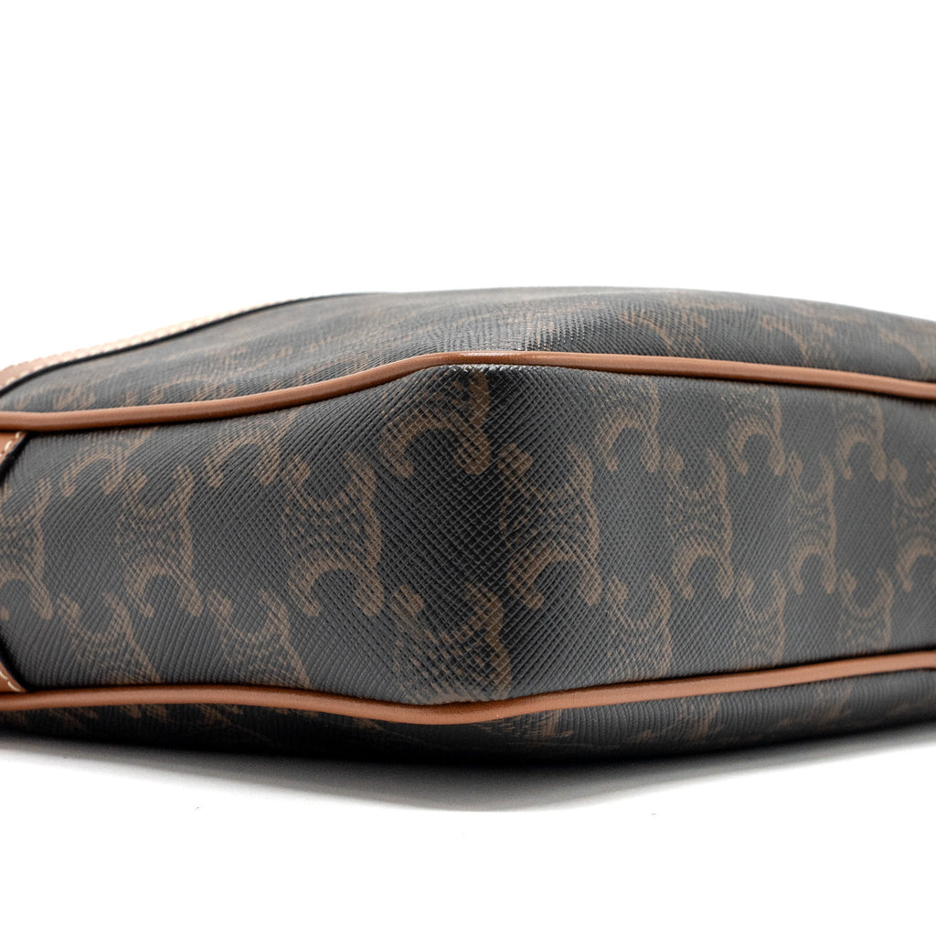 CELINE PATAPANS BAG TRIOMPHE CANVAS/LEATHER BROWN GHW