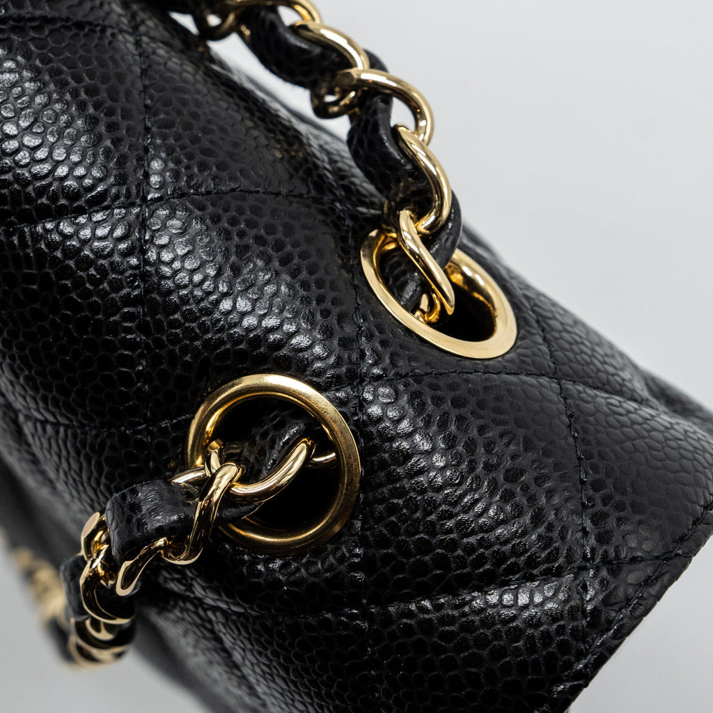 CHANEL SMALL CLASSIC DOUBLE FLAP BAG CAVIAR BLACK GHW