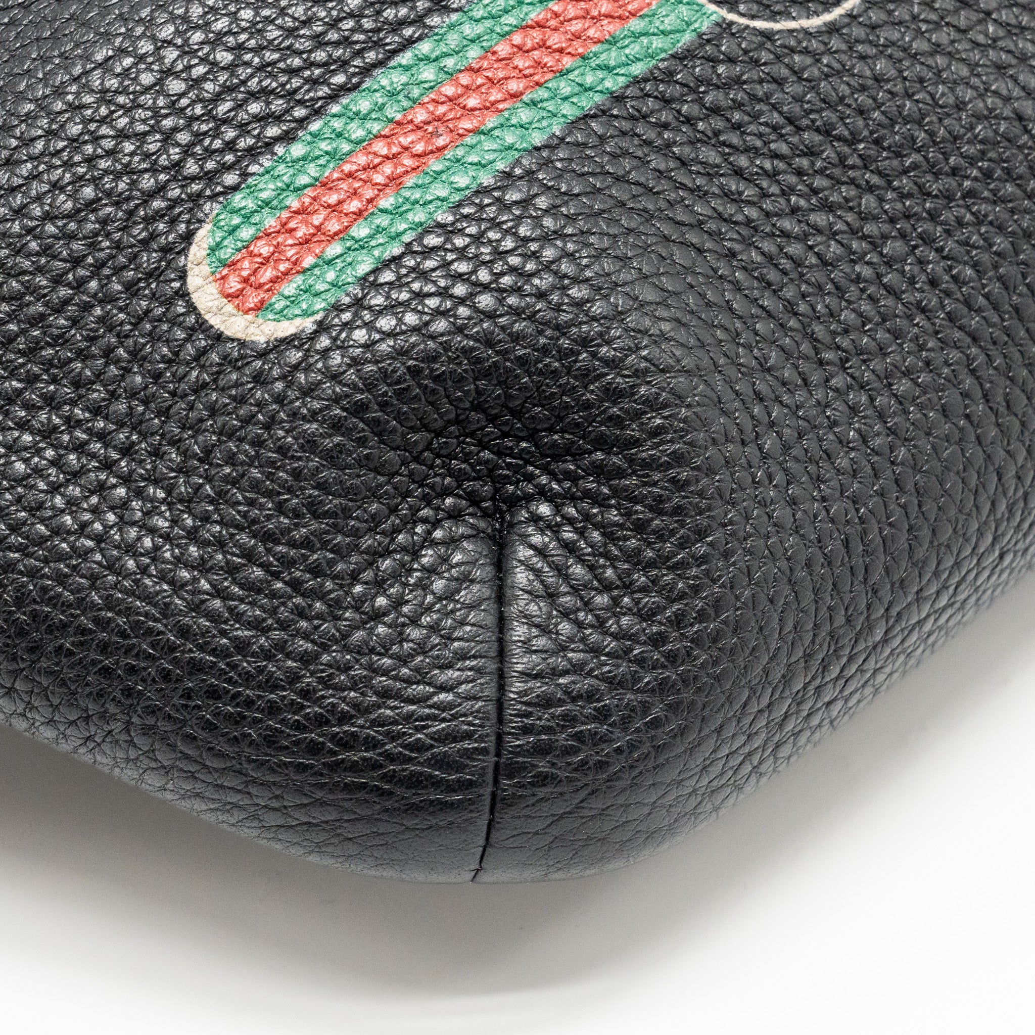 GUCCI MINI PRINT BELT BAG CALFSKIN BLACK GHW