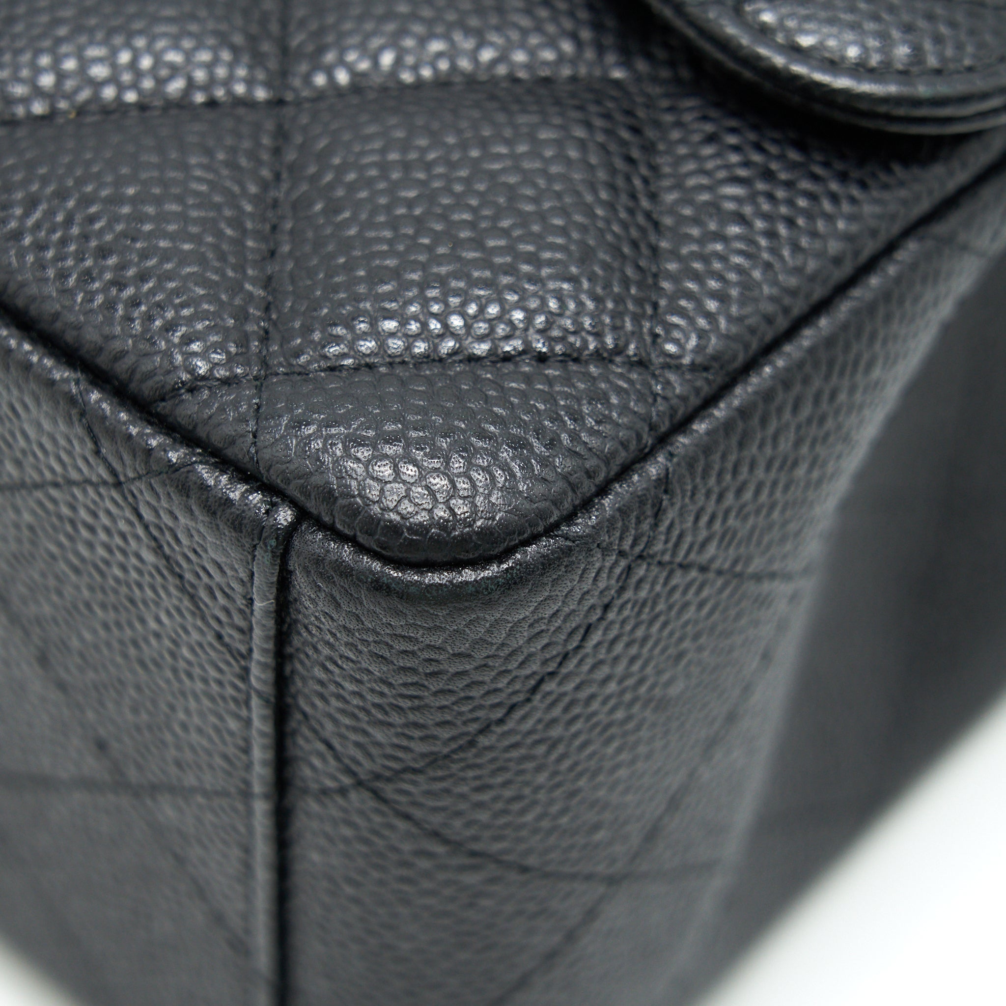 CHANEL CAVIER CLASSIC MAXI DOUBLE FLAP BAG BLACK SHW