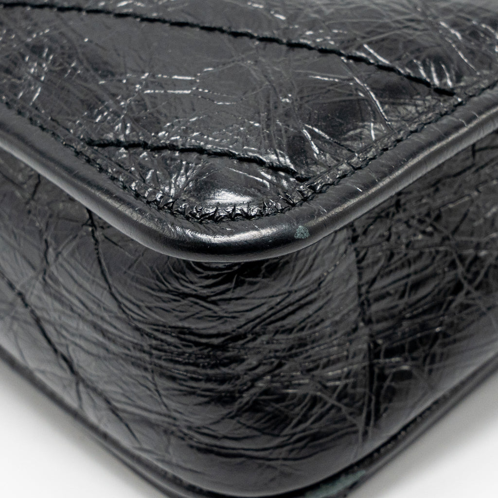 SAINT LAURENT / YSL NIKI CHAIN WALLET CRINKLED CALFSKIN BLACK SHW