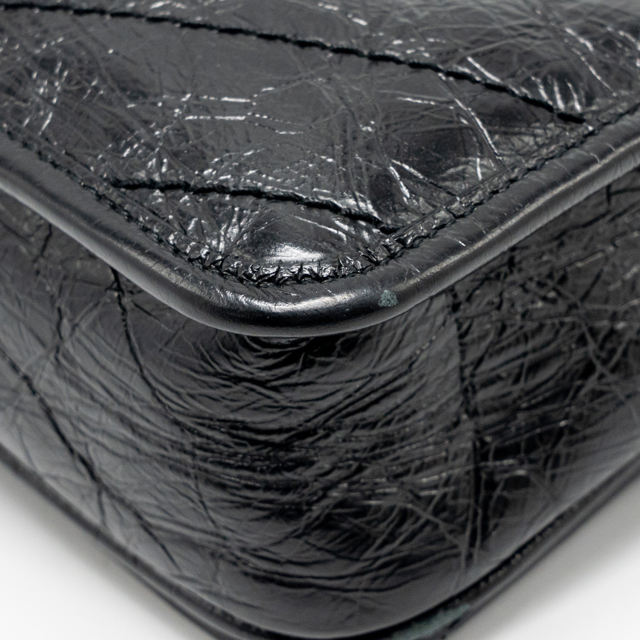 SAINT LAURENT / YSL NIKI CHAIN WALLET CRINKLED CALFSKIN BLACK SHW