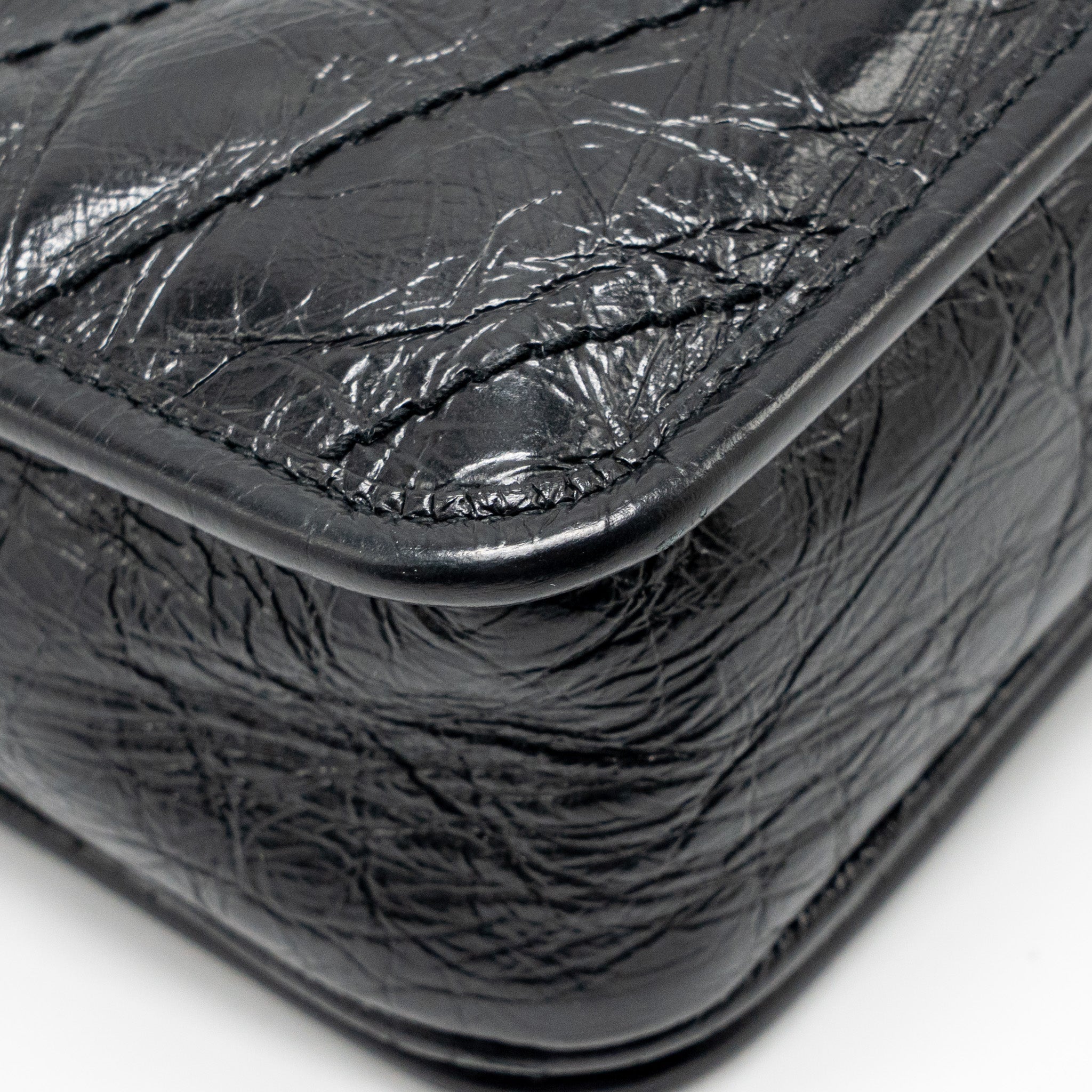 SAINT LAURENT / YSL NIKI CHAIN WALLET CRINKLED CALFSKIN BLACK SHW