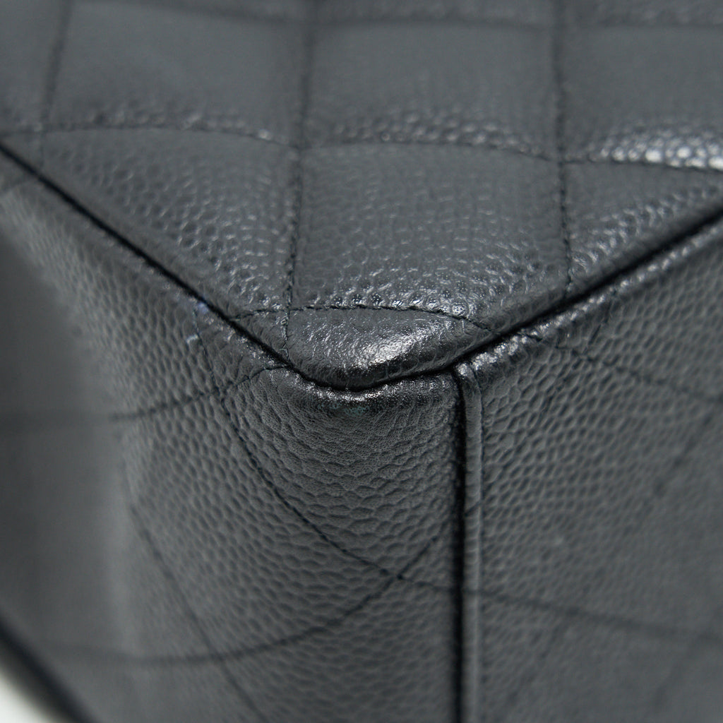 CHANEL CAVIER CLASSIC MAXI DOUBLE FLAP BAG BLACK SHW