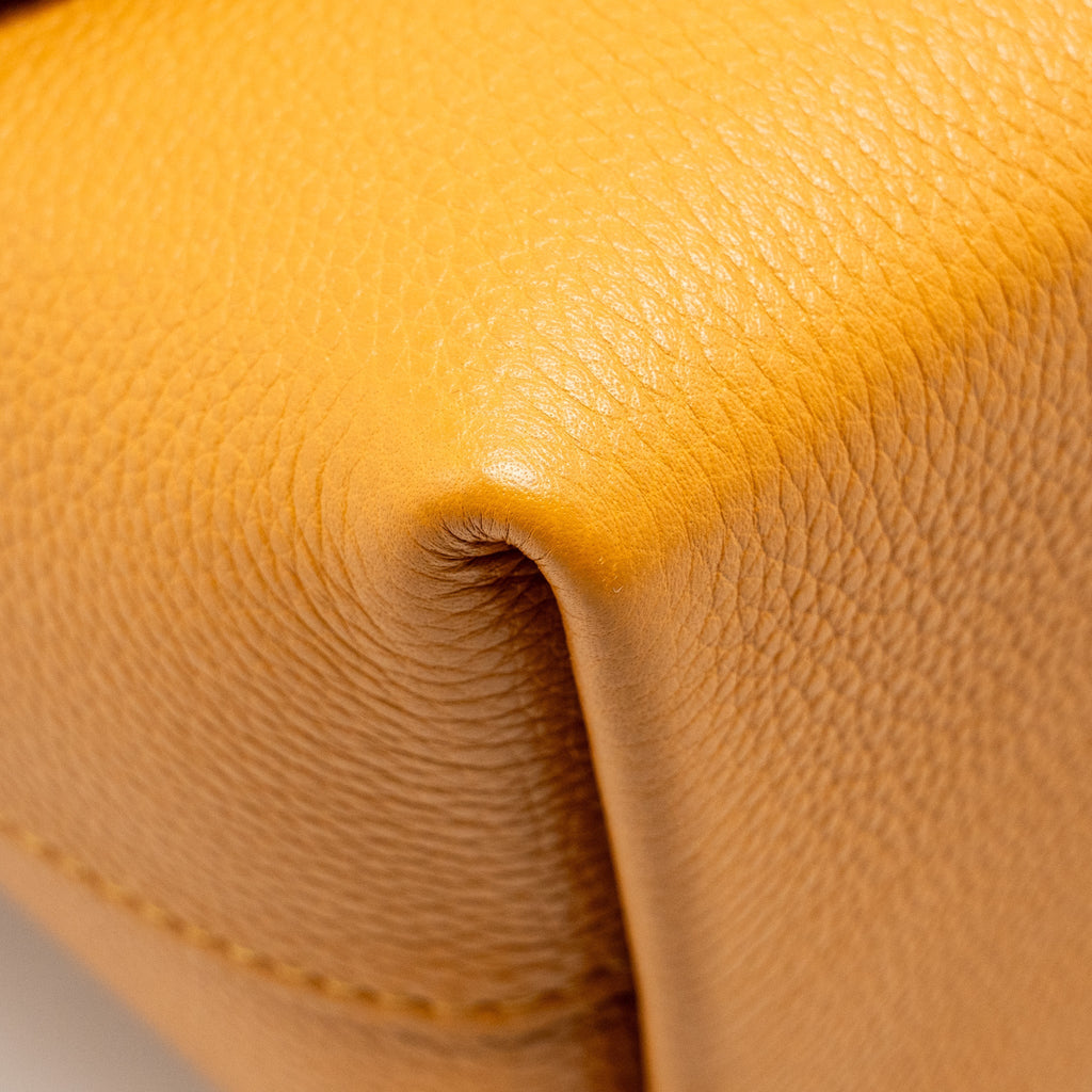 LOUIS VUITTON TOP HANDLE FLAP BAG CALFSKIN YELLOW GHW