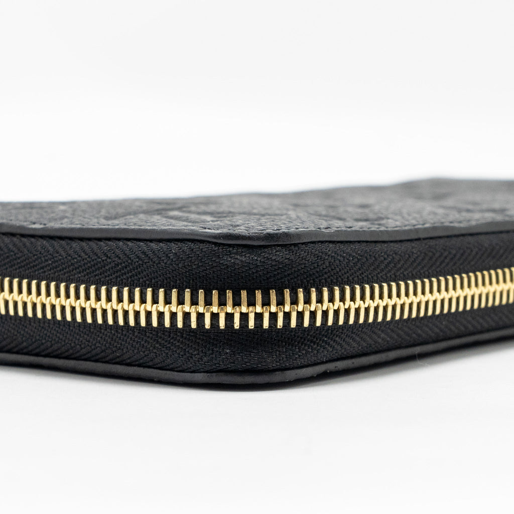 LOUIS VUITTON ZIPPY LONG WALLET EMBOSSED MONOGRAM EMPREINTE LEATHER BLACK GHW