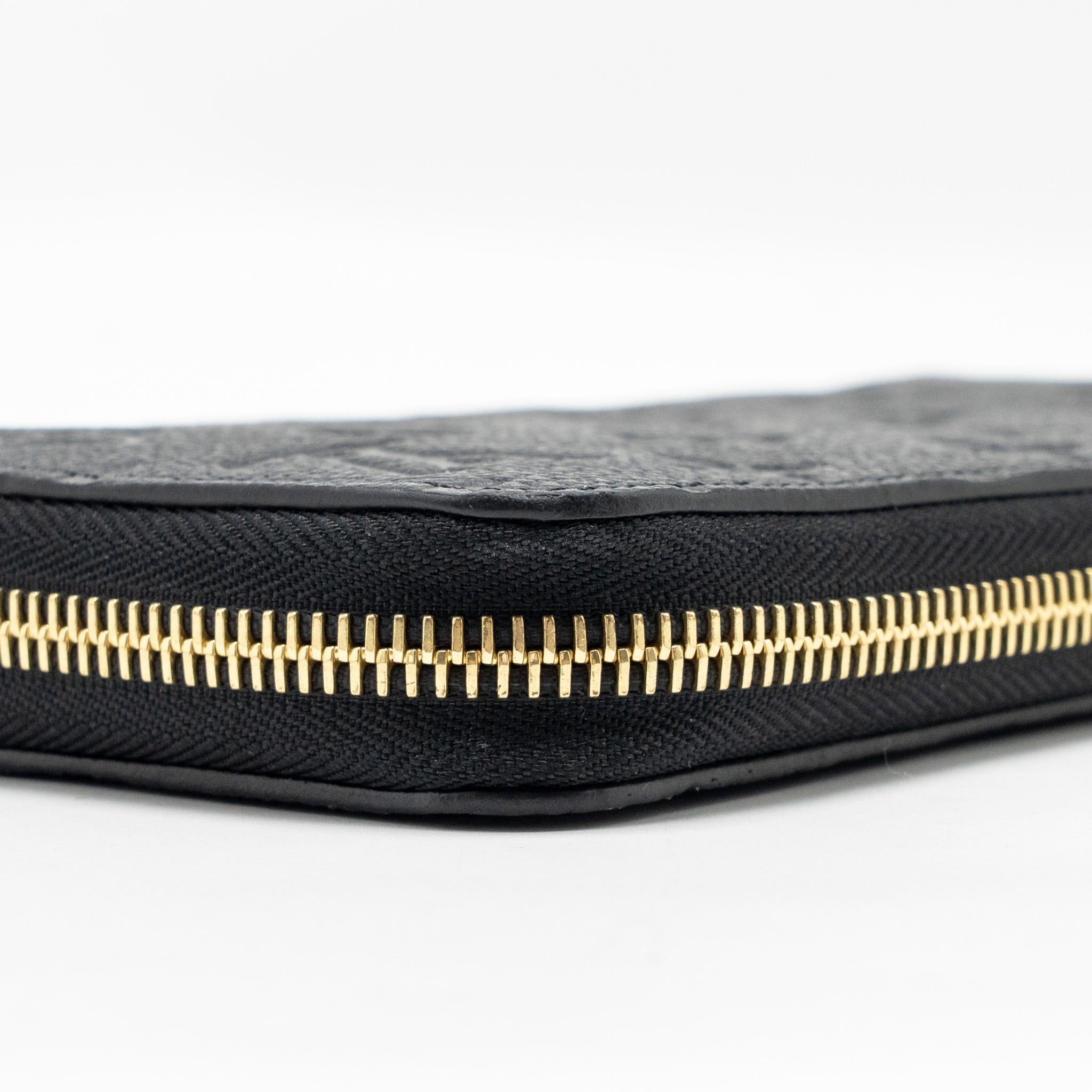 LOUIS VUITTON ZIPPY LONG WALLET EMBOSSED MONOGRAM EMPREINTE LEATHER BLACK GHW