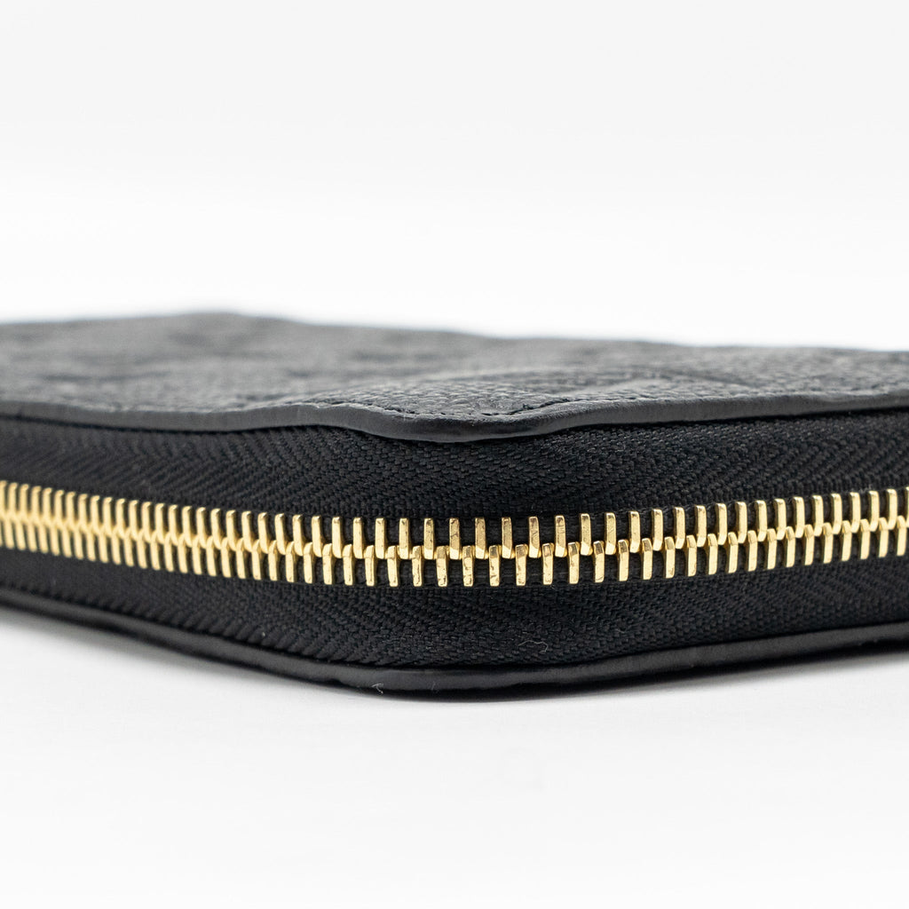 LOUIS VUITTON ZIPPY LONG WALLET EMBOSSED MONOGRAM EMPREINTE LEATHER BLACK GHW