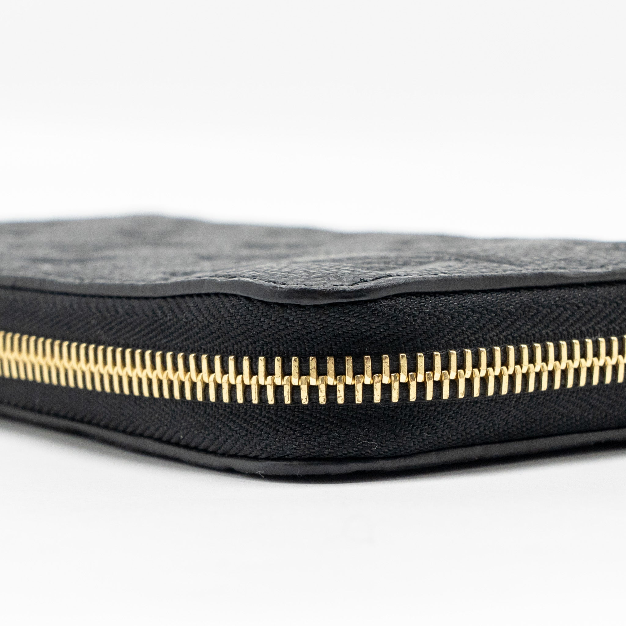 LOUIS VUITTON ZIPPY LONG WALLET EMBOSSED MONOGRAM EMPREINTE LEATHER BLACK GHW