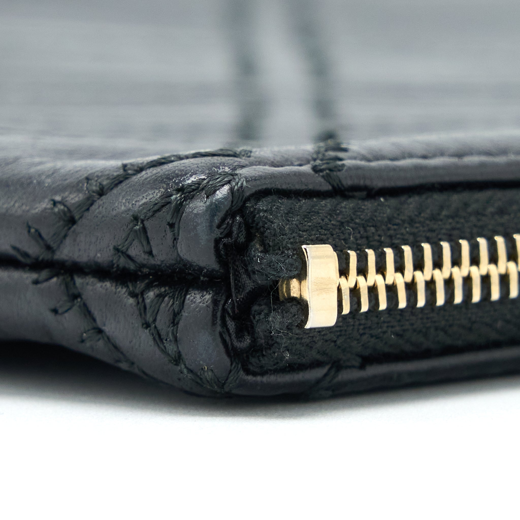 CHANEL QUILTED POUCH WITH TASSEL BLACK LGHW