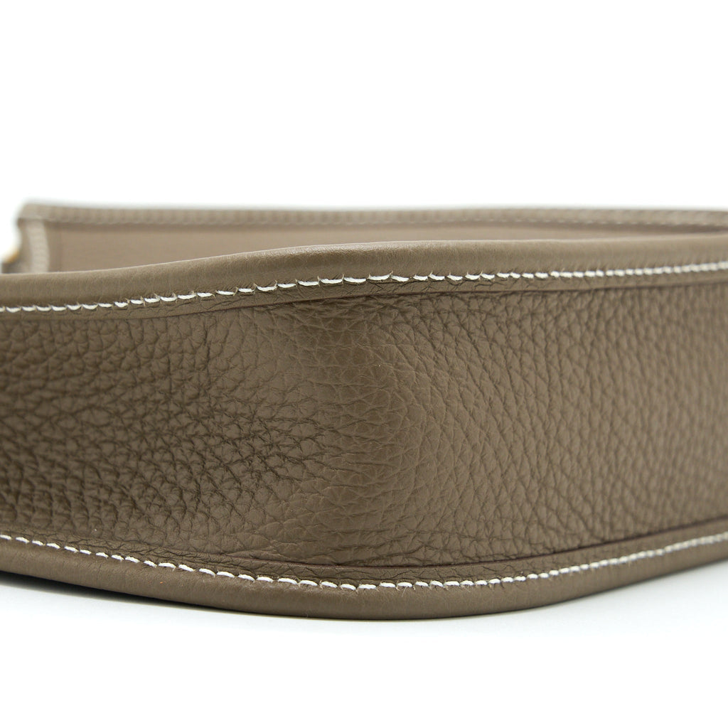 HERMES MINI EVELYNE CLEMENCE ETOUPE/BLEU INDIGO GHW