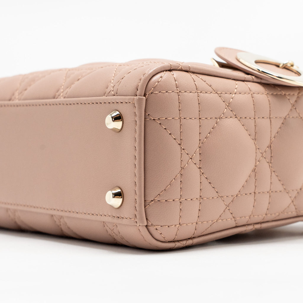 DIOR MINI LADY DIOR BAG LAMBSKIN BLUSH LGHW
