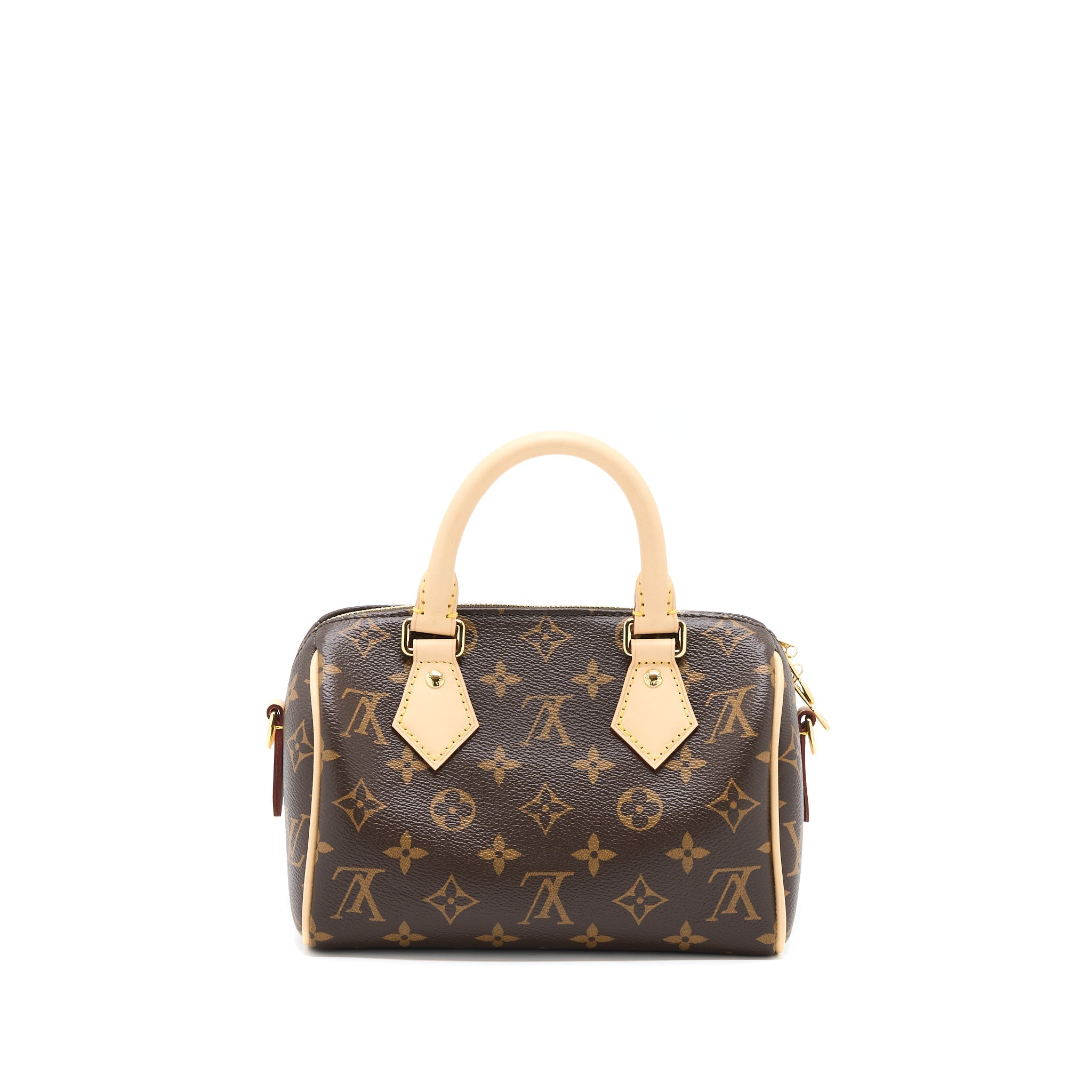 LOUIS VUITTON SPEEDY BANDOULIERE 20 MONOGRAM CANVAS WITH FUCHSIA STRAP