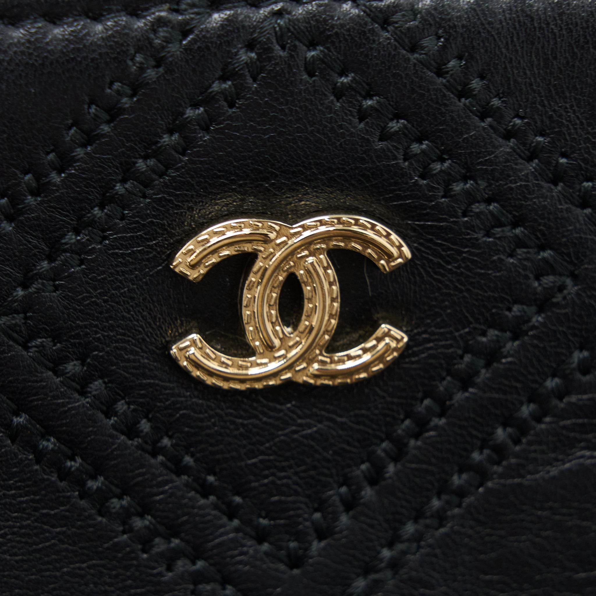 CHANEL QUILTED POUCH WITH TASSEL BLACK LGHW
