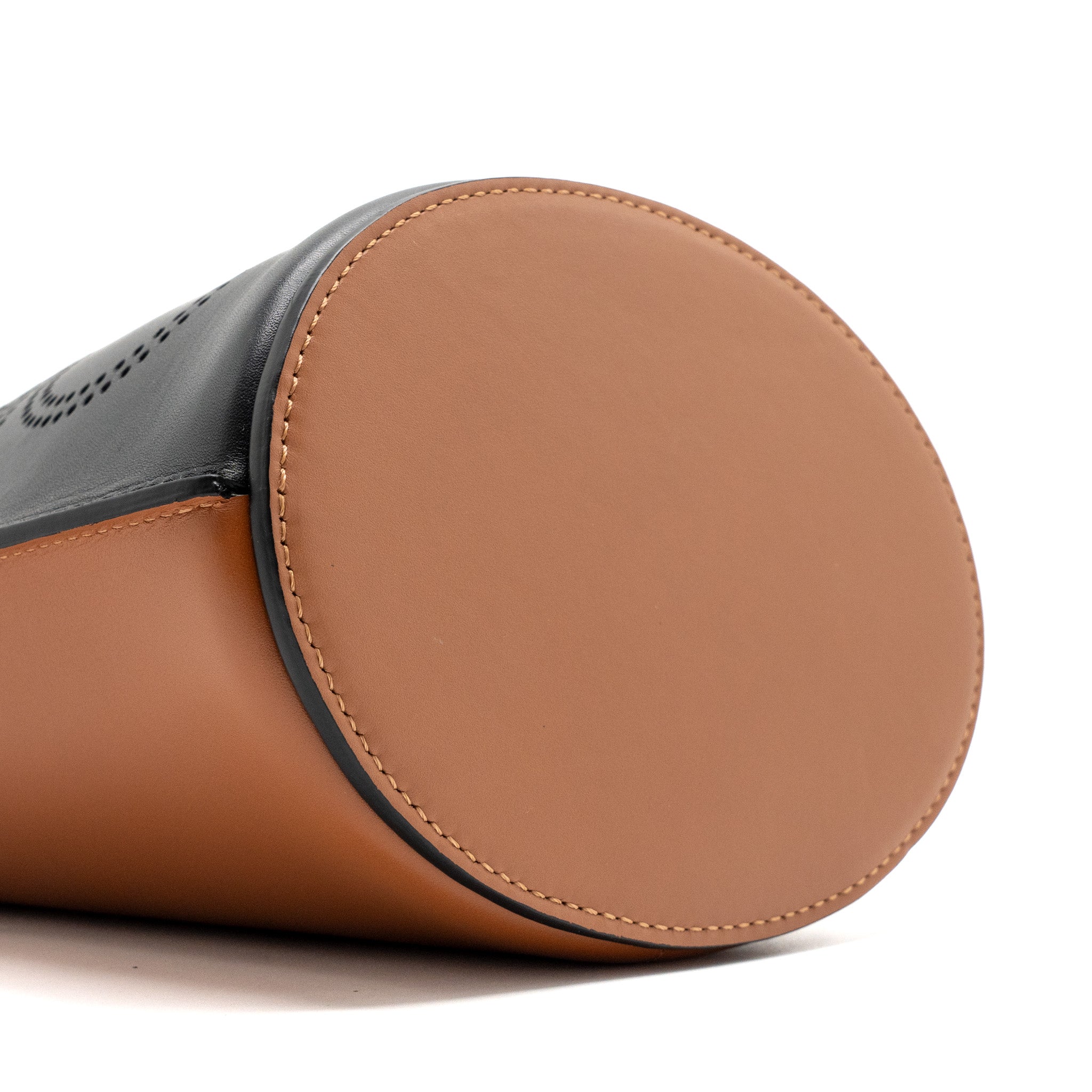LOEWE GATE BUCKET BAG CALFSKIN BLACK / TAN GHW