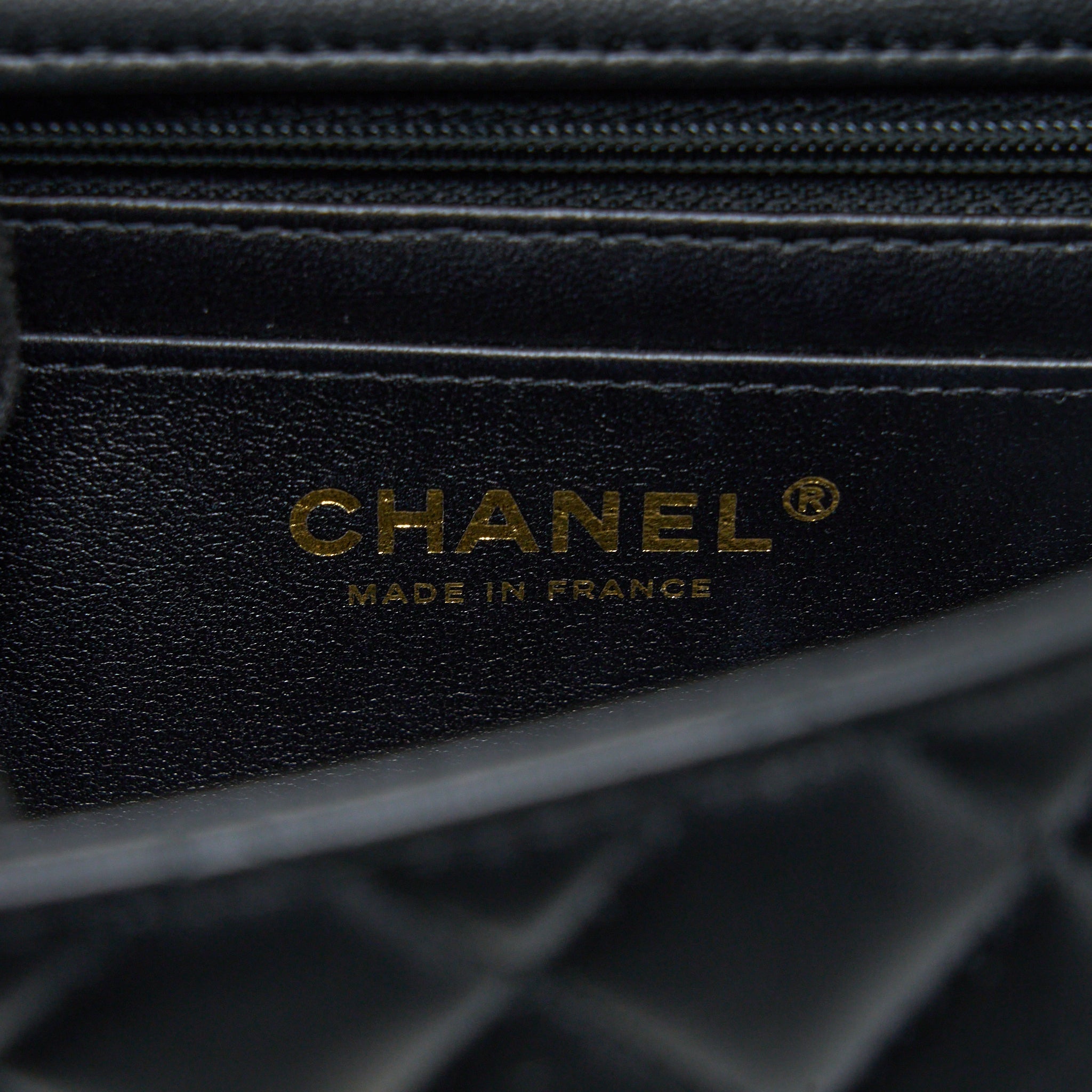 CHANEL TOP HANDLE MINI RECTANGULAR FLAP BAG LAMBSKIN BLACK LGHW (MICROCHIP)