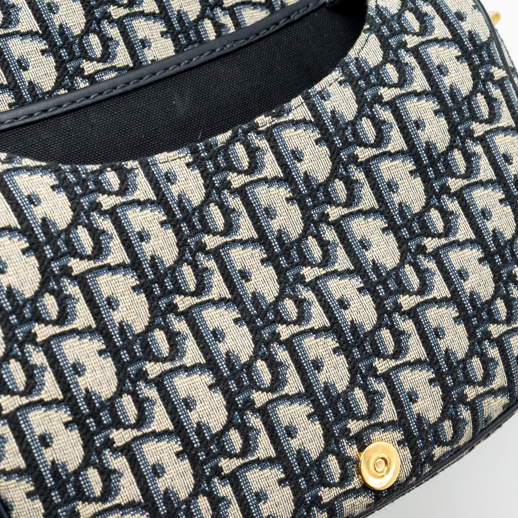 DIOR BOBBY BAG BLUE DIOR OBLIQUE JACQUARD GHW