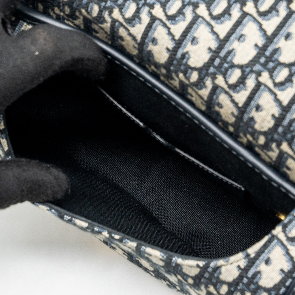 DIOR BOBBY BAG BLUE DIOR OBLIQUE JACQUARD GHW