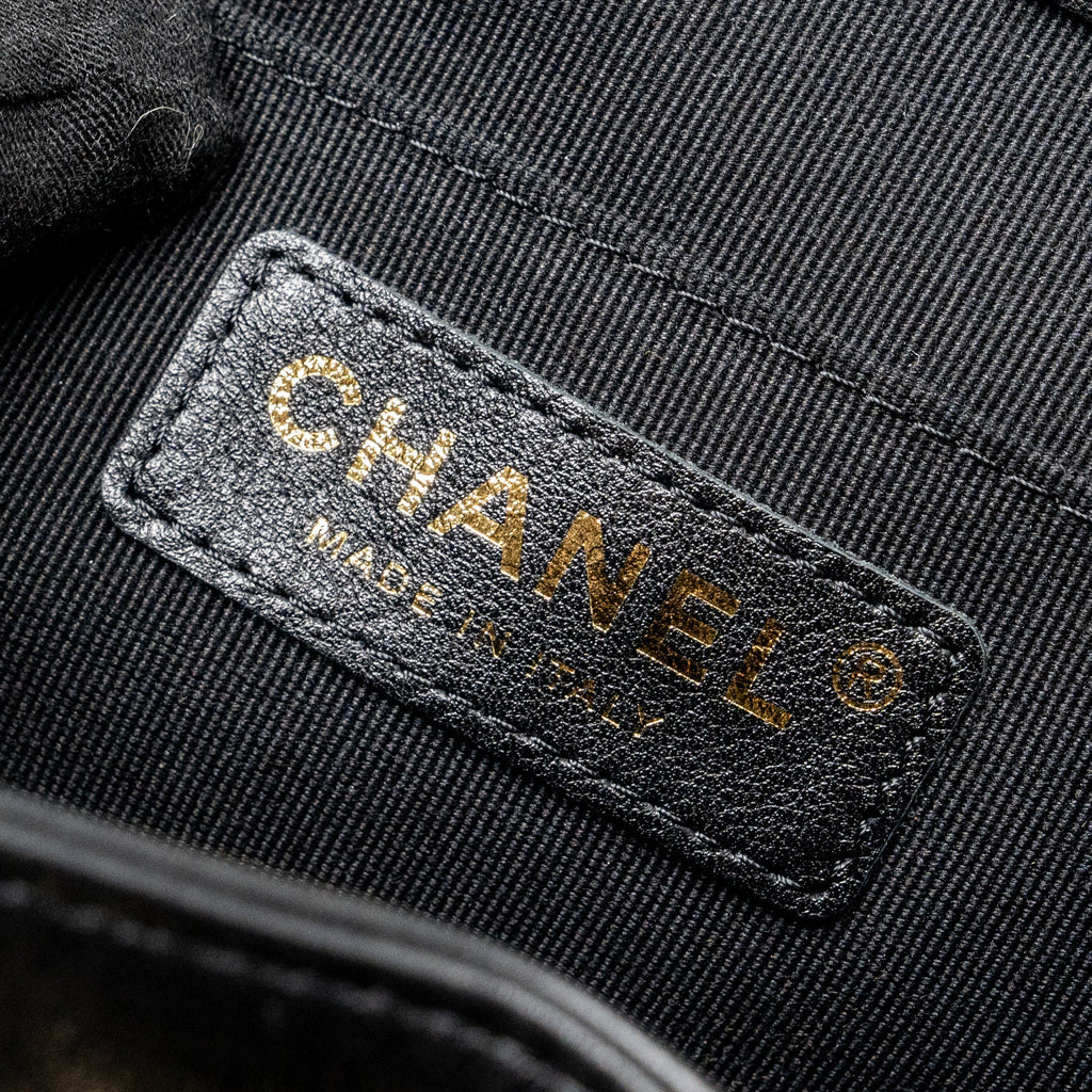 CHANEL 24P MINI DUMA BACKPACK CALFSKIN BLACK LGHW (MICROCHIP)