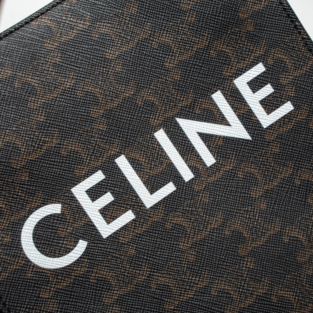 CELINE MINI VERTICAL CABAS TRIOMPHE CANVAS BROWN GHW