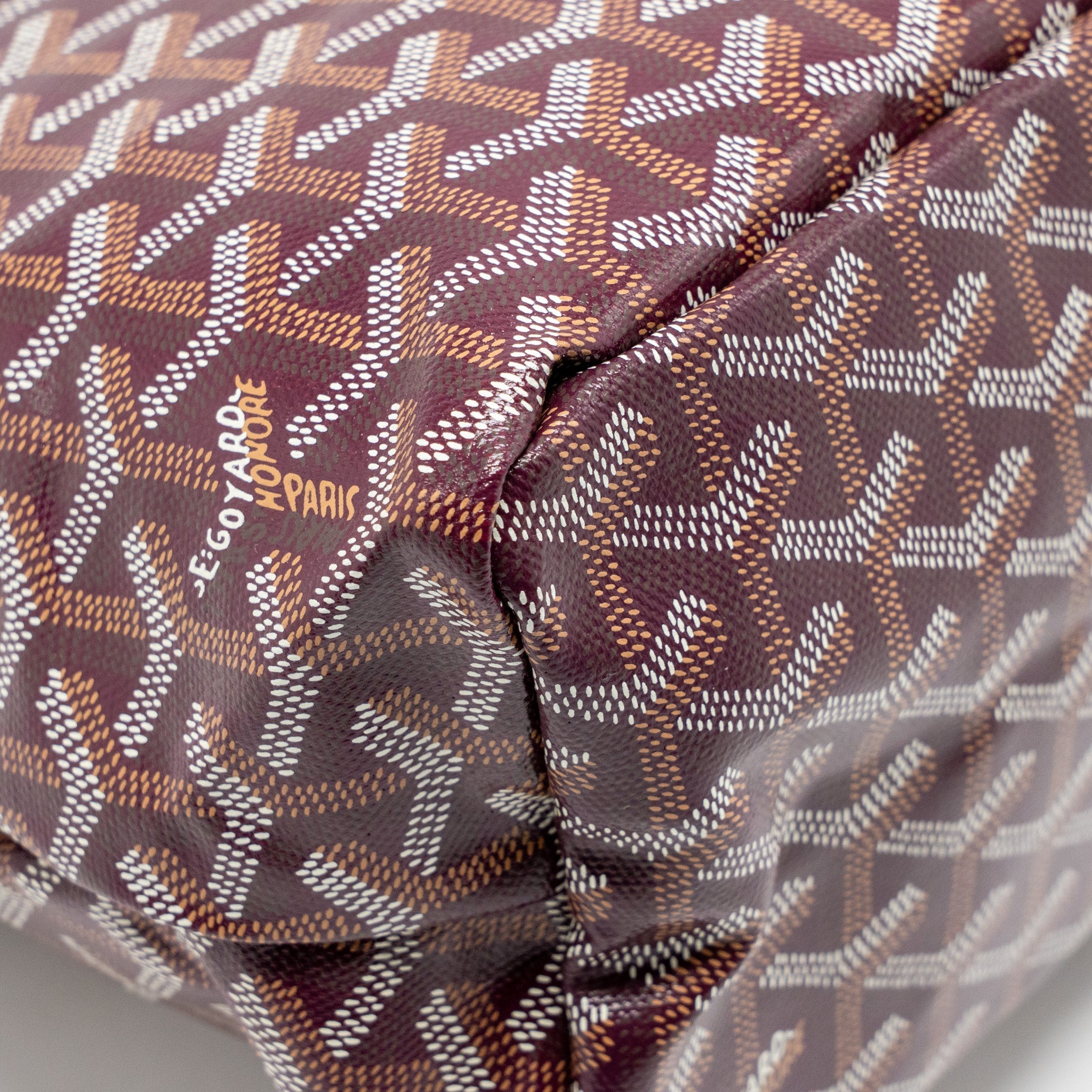 GOYARD BOHEME HOBO PM BAG GOYARDINE CANVAS/CALFSKIN BURGUNDY SHW