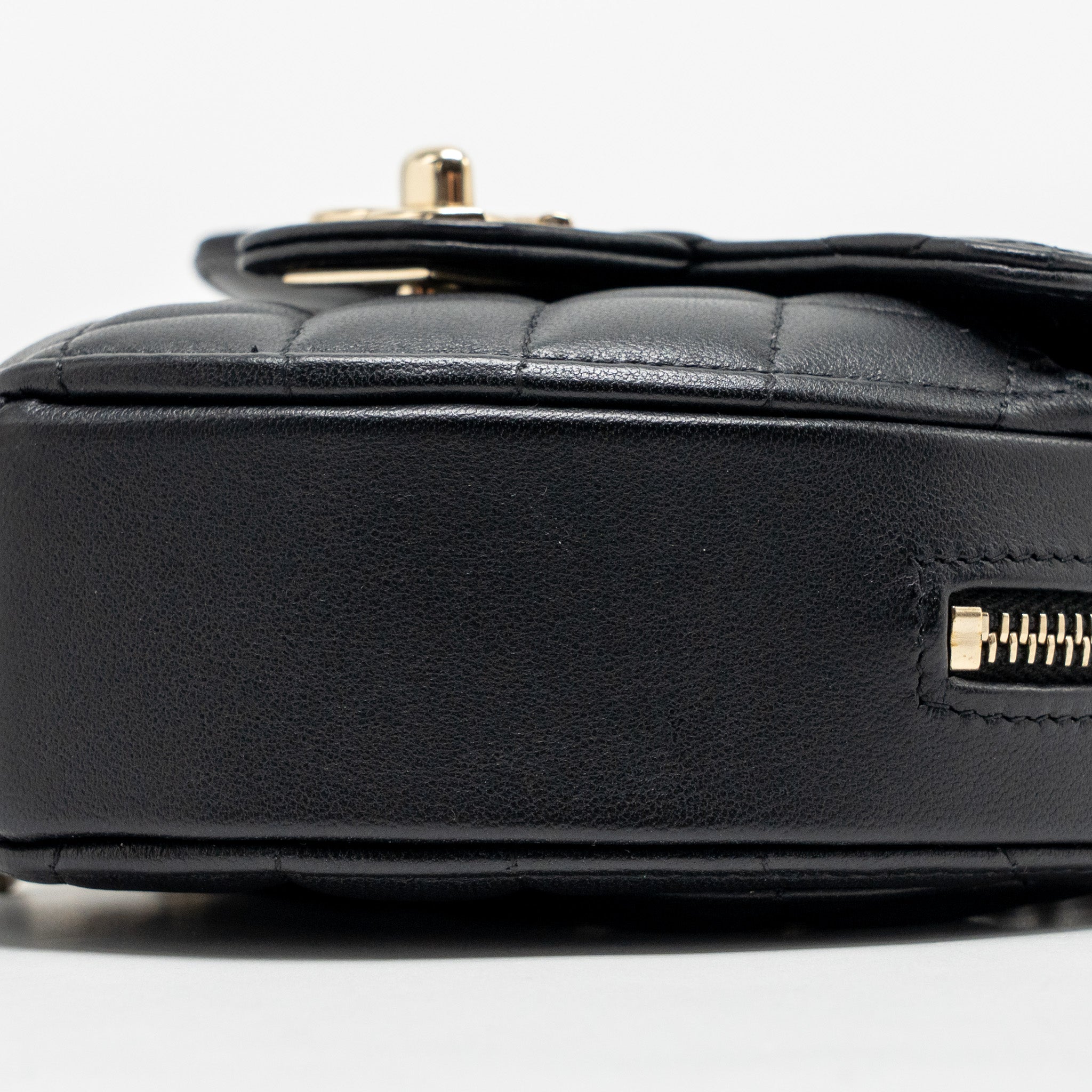 CHANEL SMALL HEART BAG LAMBSKIN BLACK LGHW