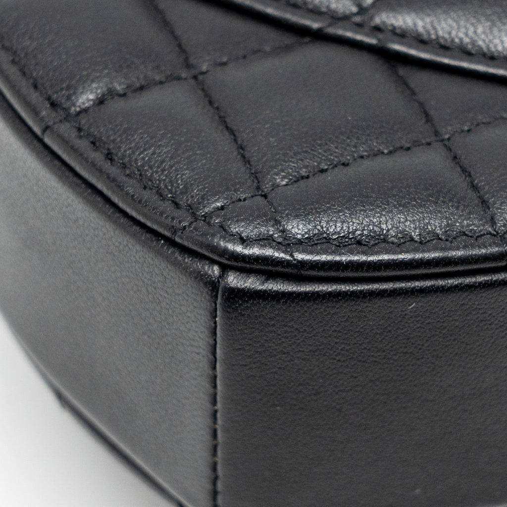 CHANEL SMALL HEART BAG LAMBSKIN BLACK LGHW