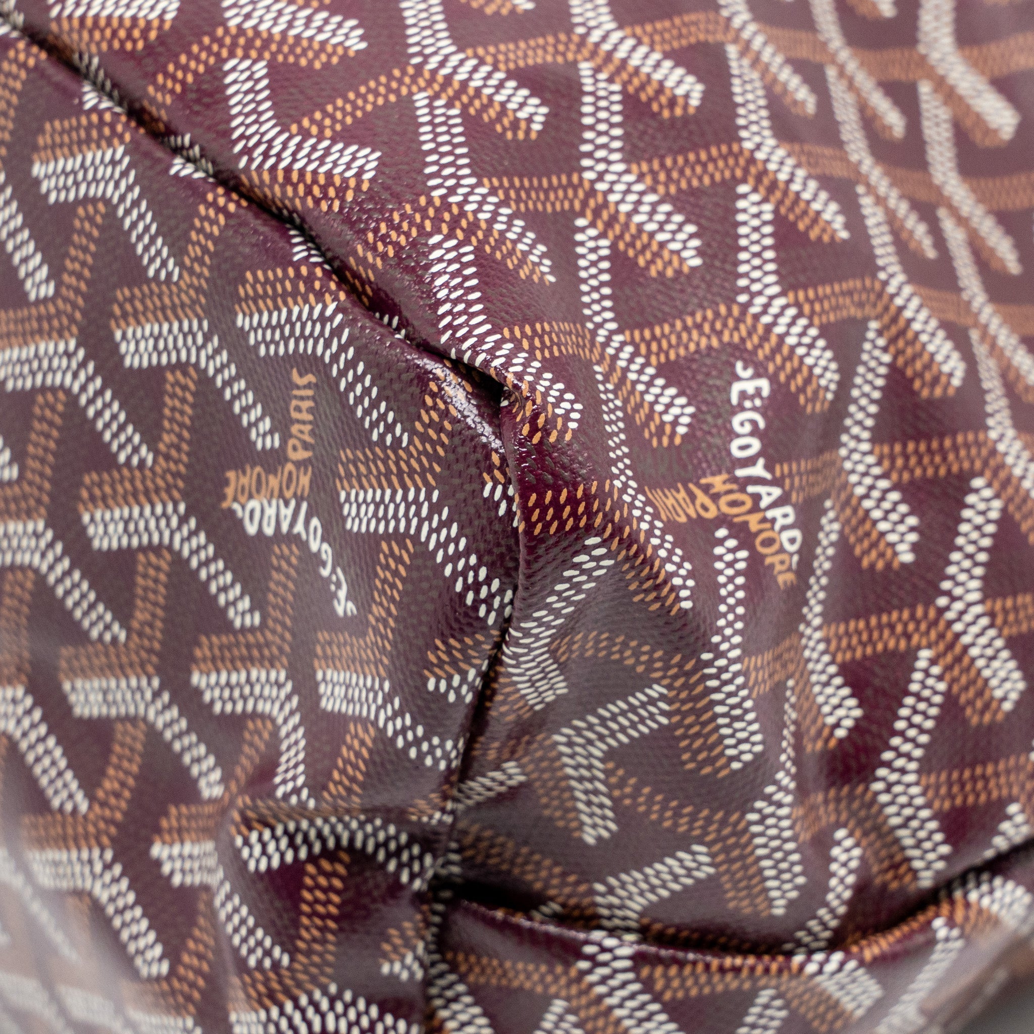 GOYARD BOHEME HOBO PM BAG GOYARDINE CANVAS/CALFSKIN BURGUNDY SHW