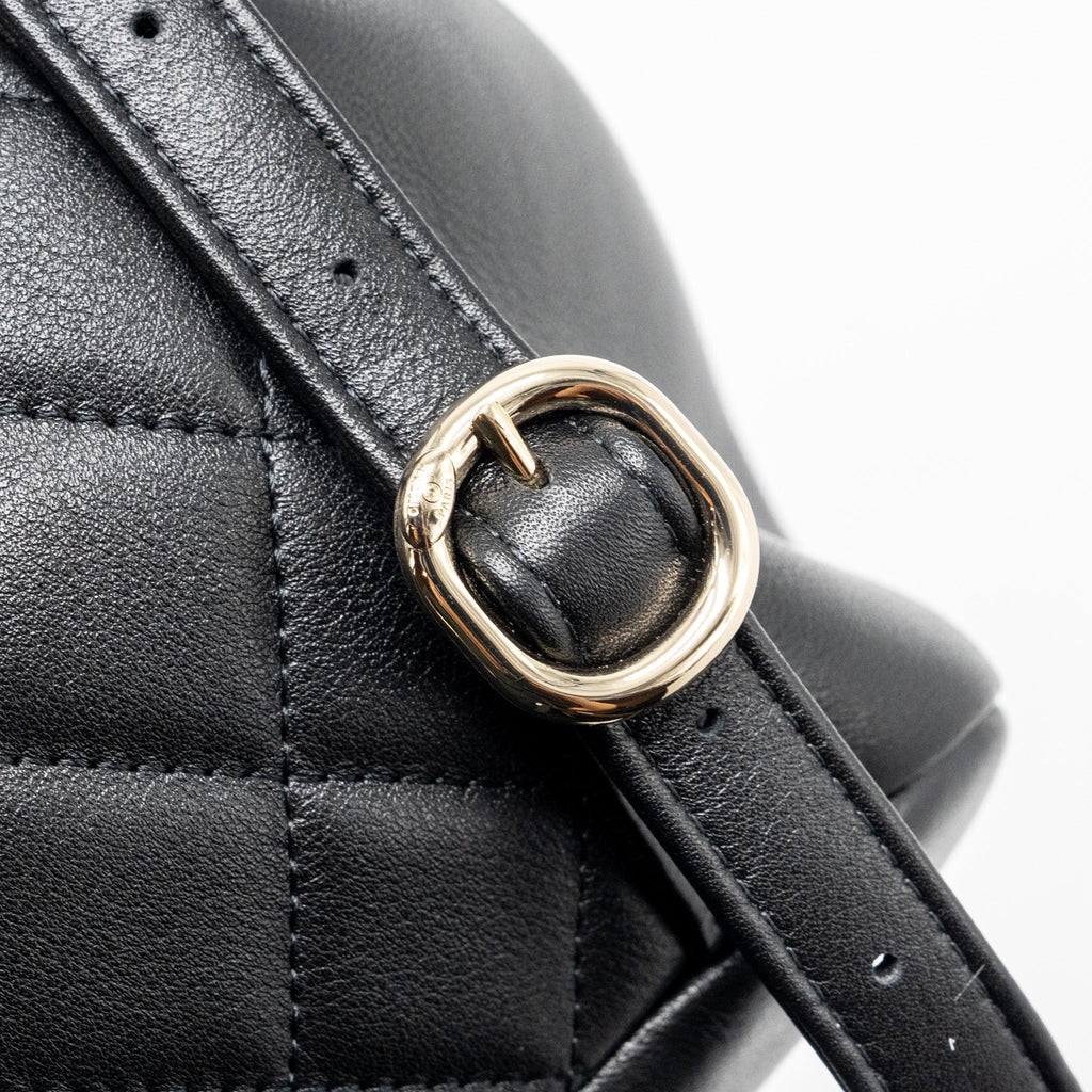 CHANEL 24P MINI DUMA BACKPACK CALFSKIN BLACK LGHW (MICROCHIP)