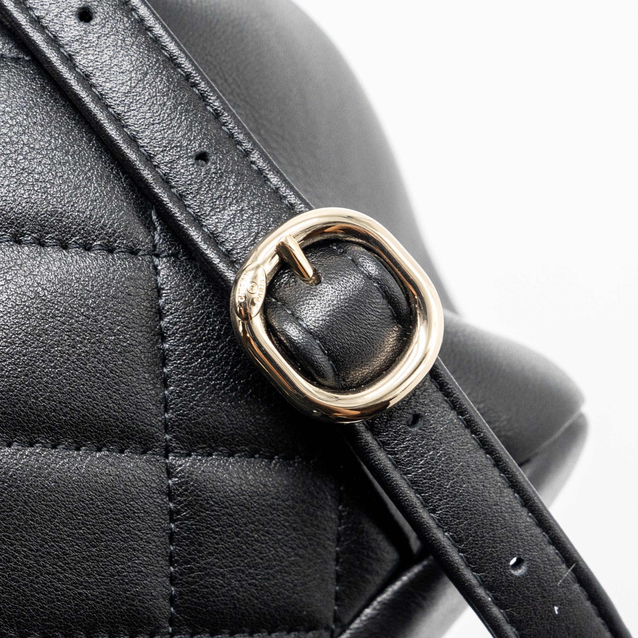 CHANEL 24P MINI DUMA BACKPACK CALFSKIN BLACK LGHW (MICROCHIP)