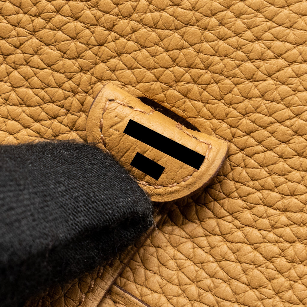 HERMES MINI EVELYNE CLEMENCE BISCUIT / CAMEL GHW