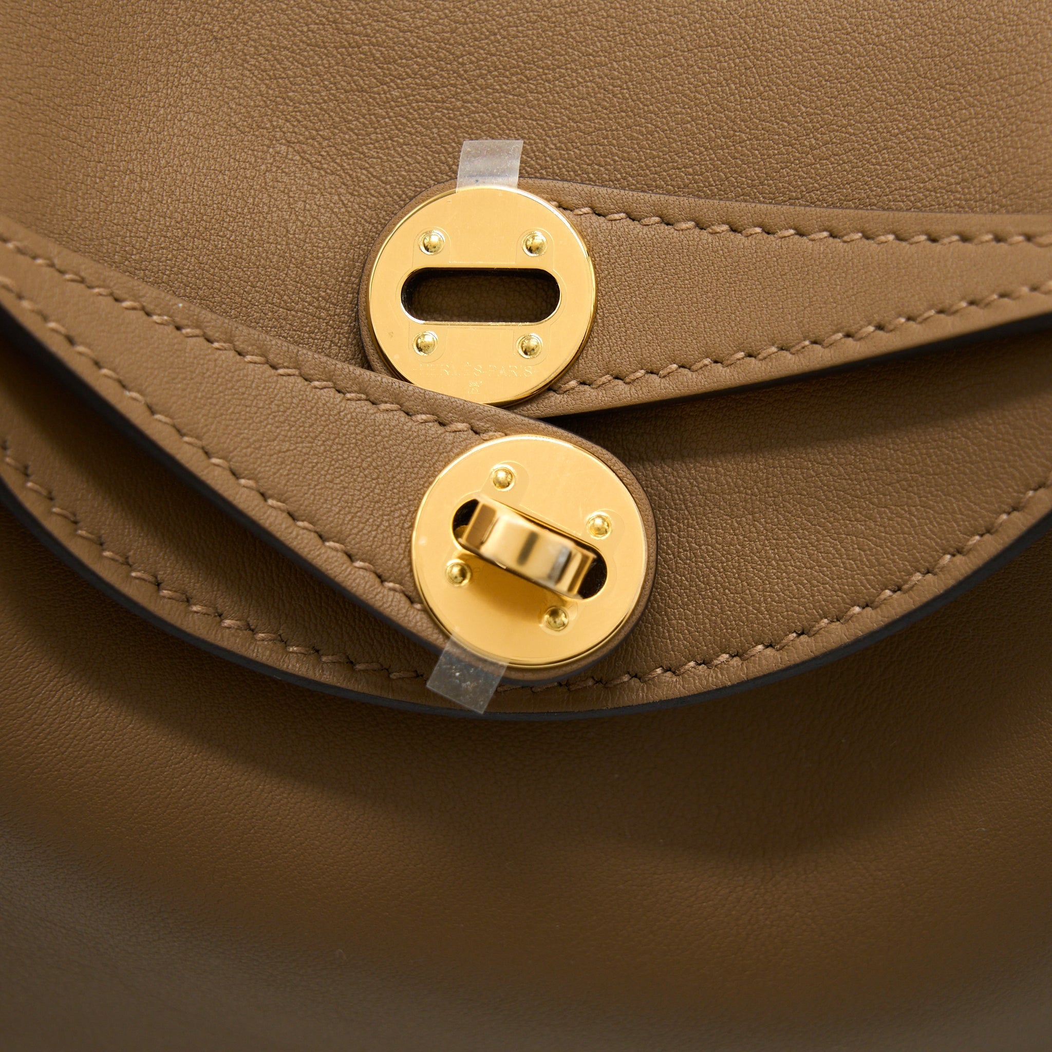HERMES MINI LINDY SWIFT ALEZAN / BISCUIT GHW