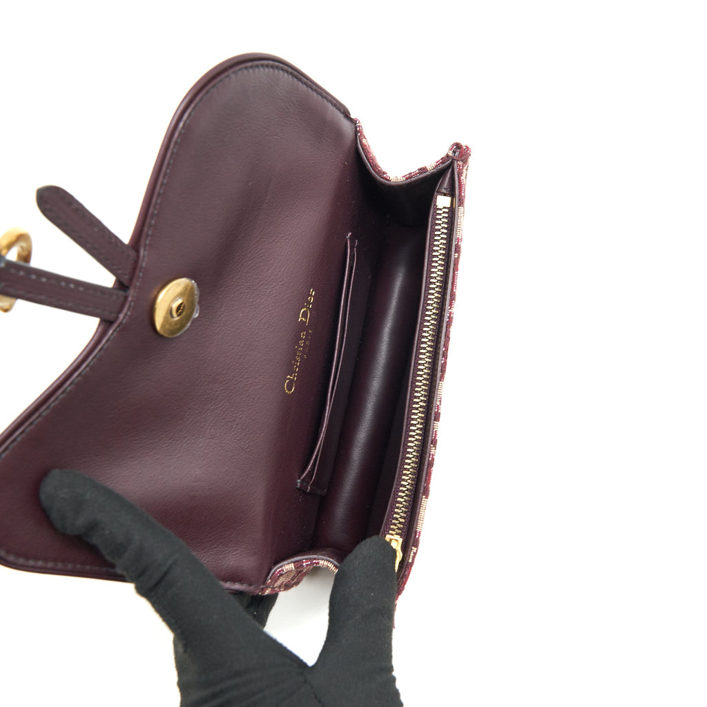 DIOR SADDLE BELT POUCH RED OBLIQUE GHW