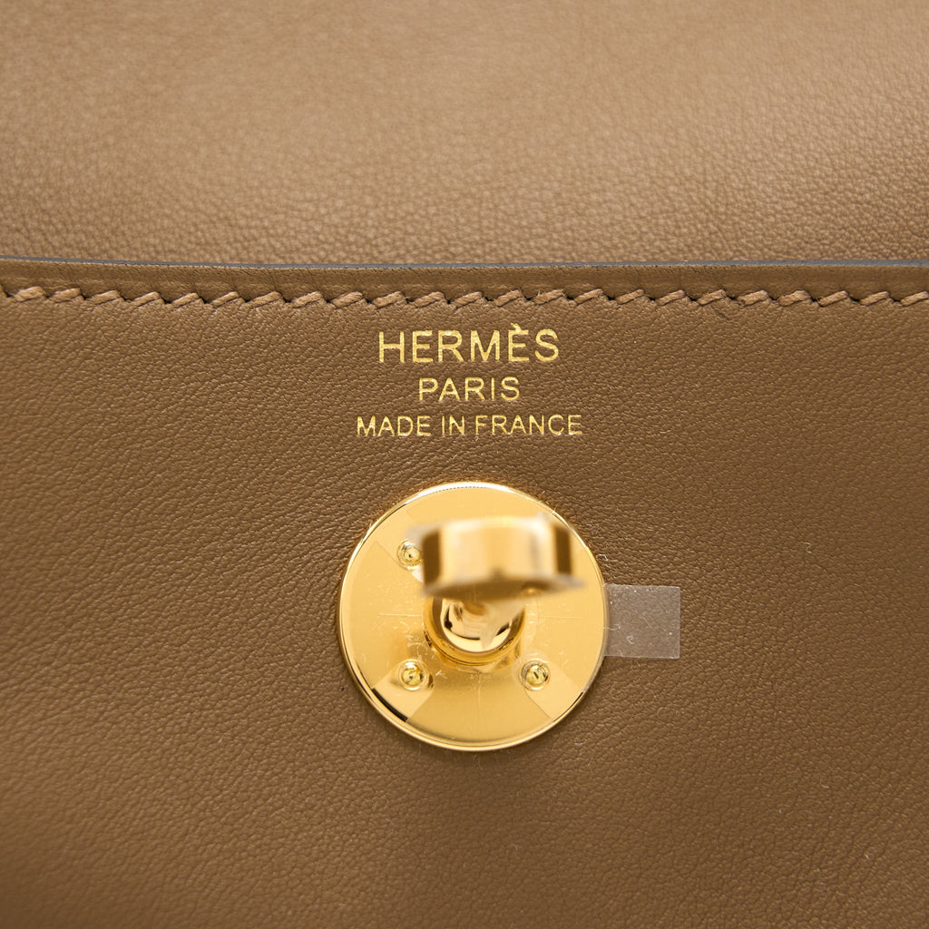 HERMES MINI LINDY SWIFT ALEZAN / BISCUIT GHW